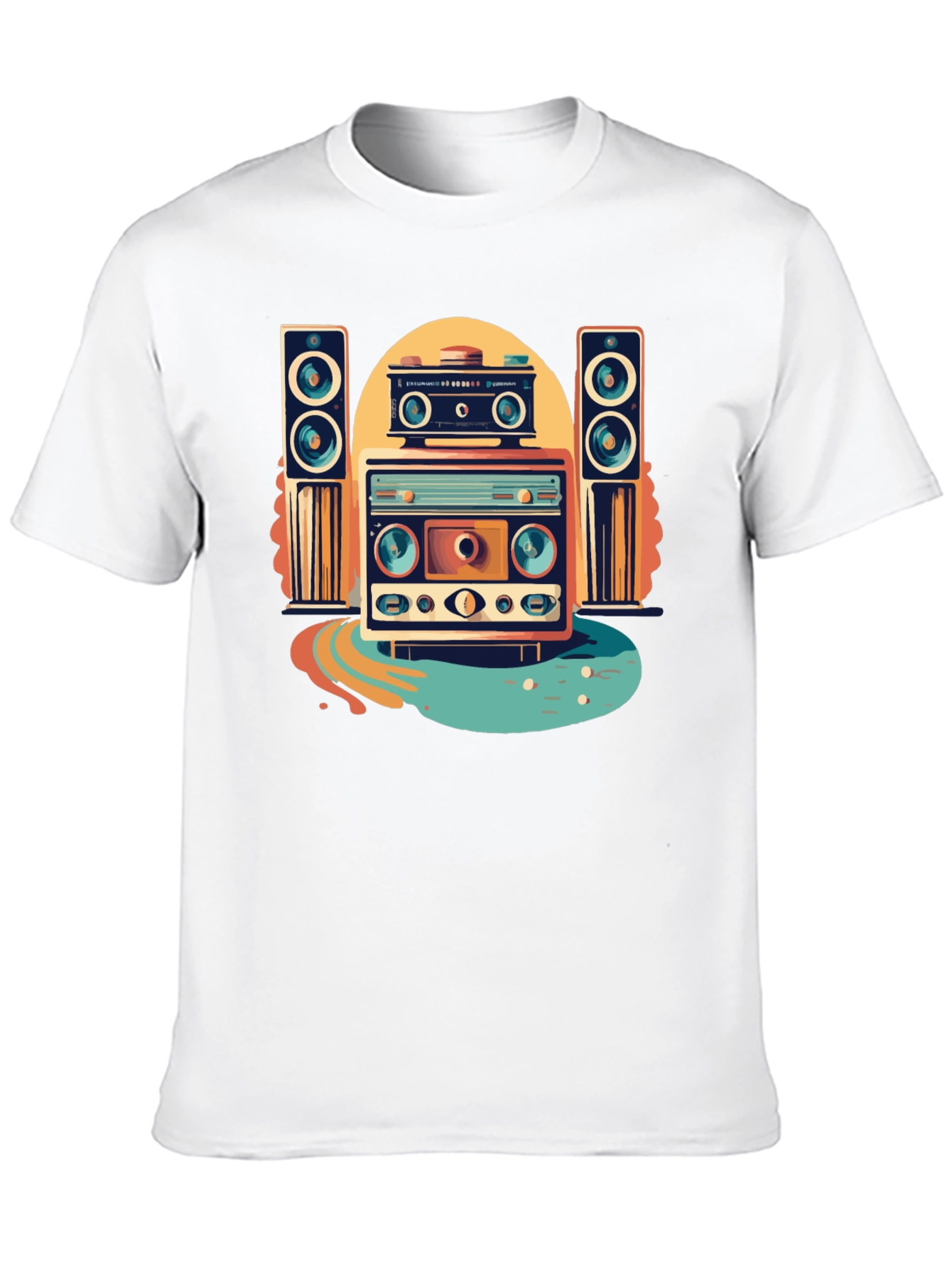 Black Retro Music Graphic Tee view 10