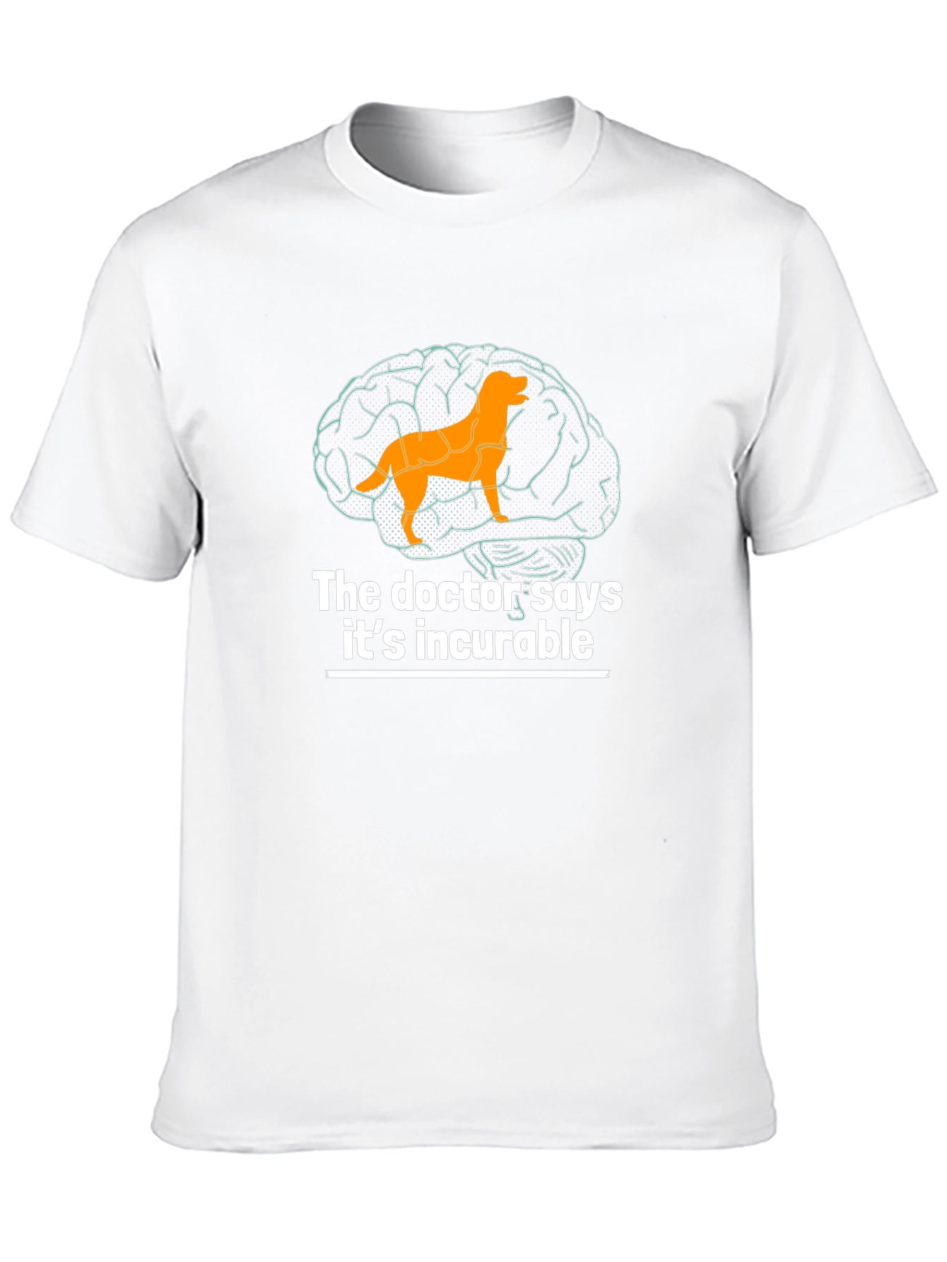 Black Dog Brain Incurable T-Shirt - Novelty Graphic Tee view 10