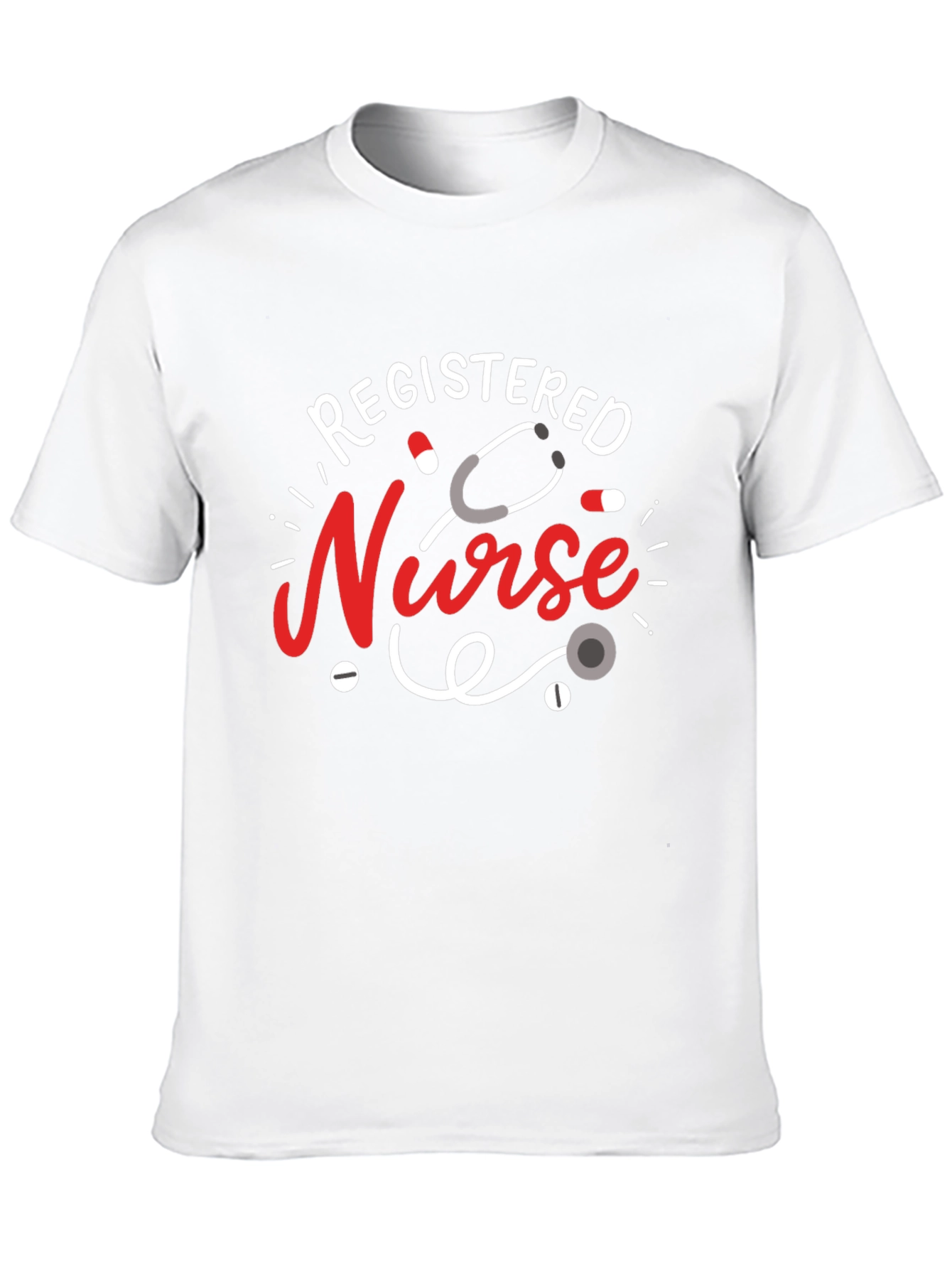 Registered Nurse Graphic T-Shirt - Black Cotton Blend - 10