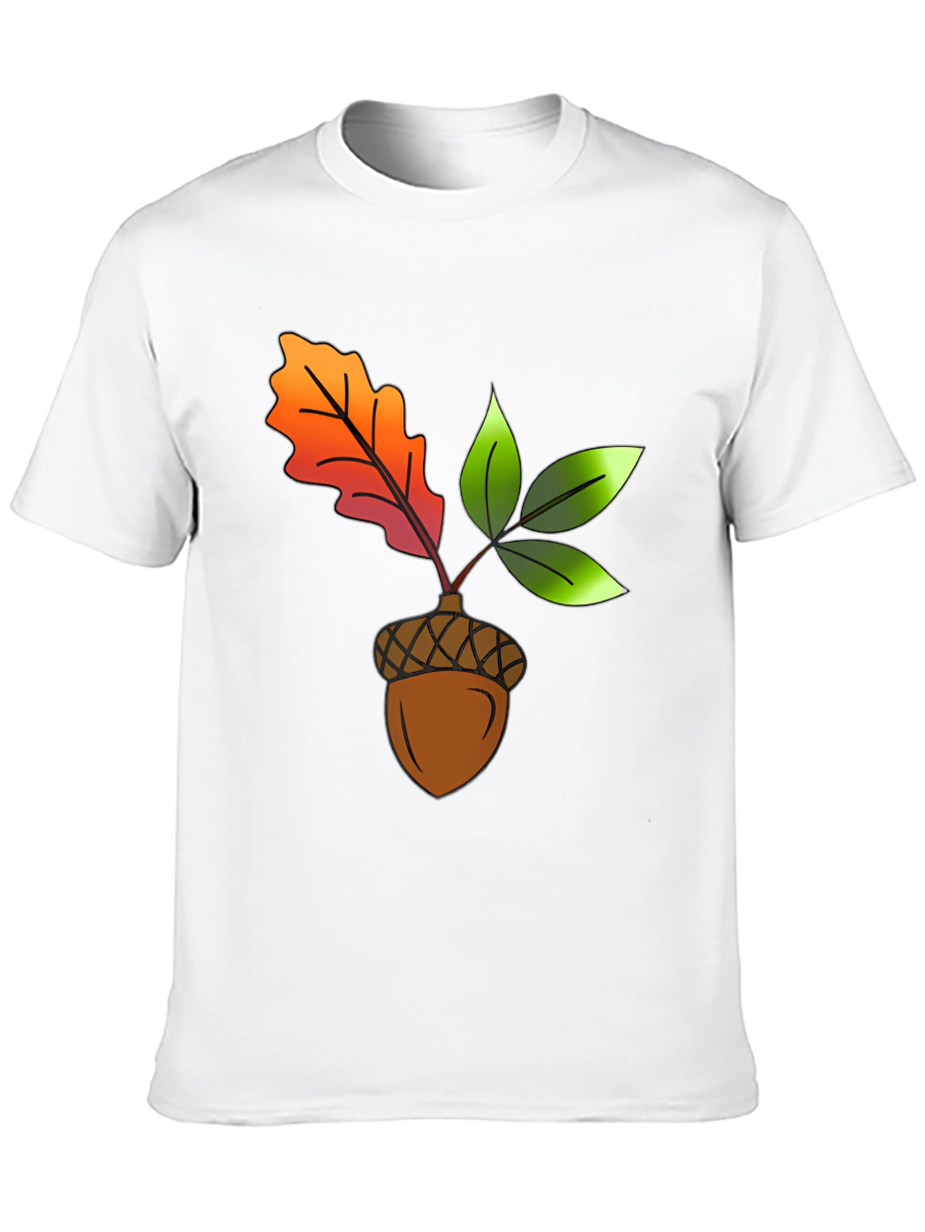 Black Acorn & Leaves Graphic T-Shirt view 10