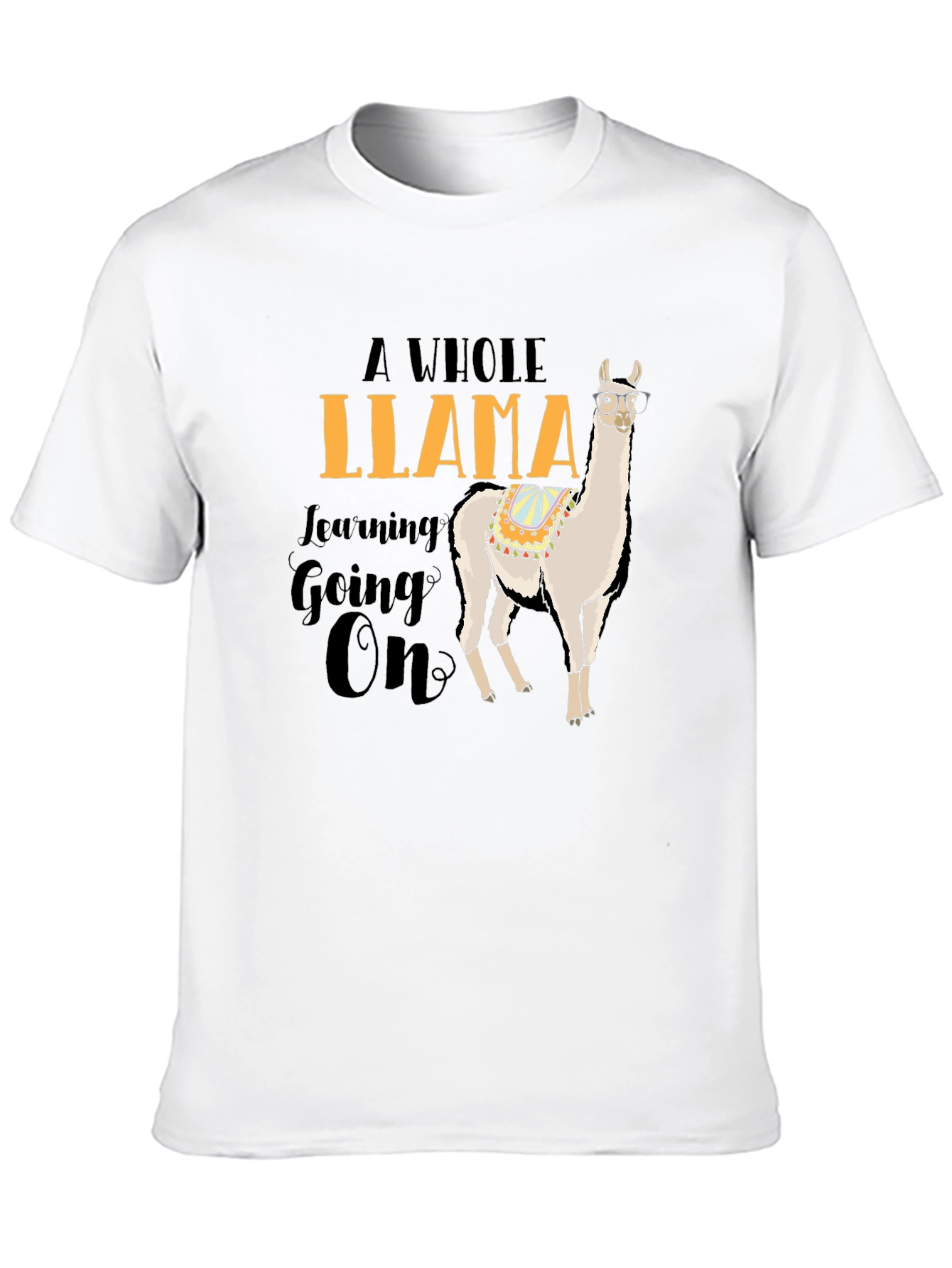 Black Funny Llama T-Shirt - A Whole Llama Learning Going On view 10