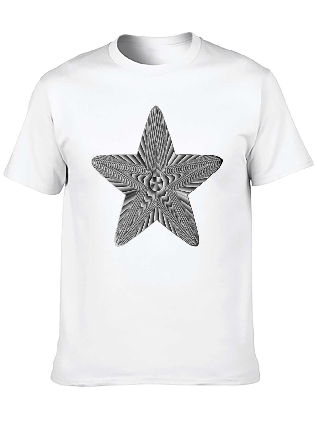 Black Optical Illusion Star Graphic Tee view 10
