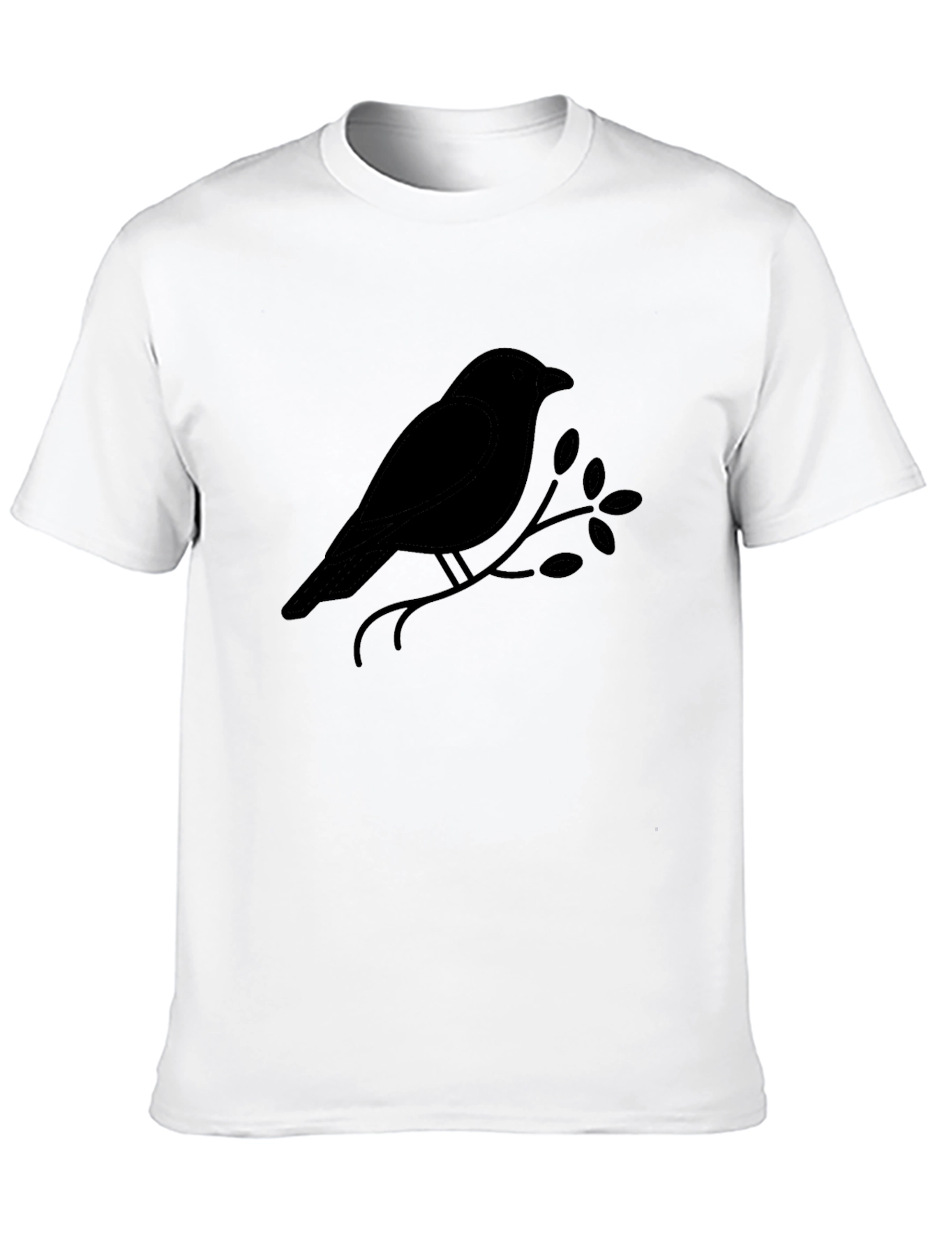 Black Black Bird on Branch Graphic T-Shirt - Mens view 10