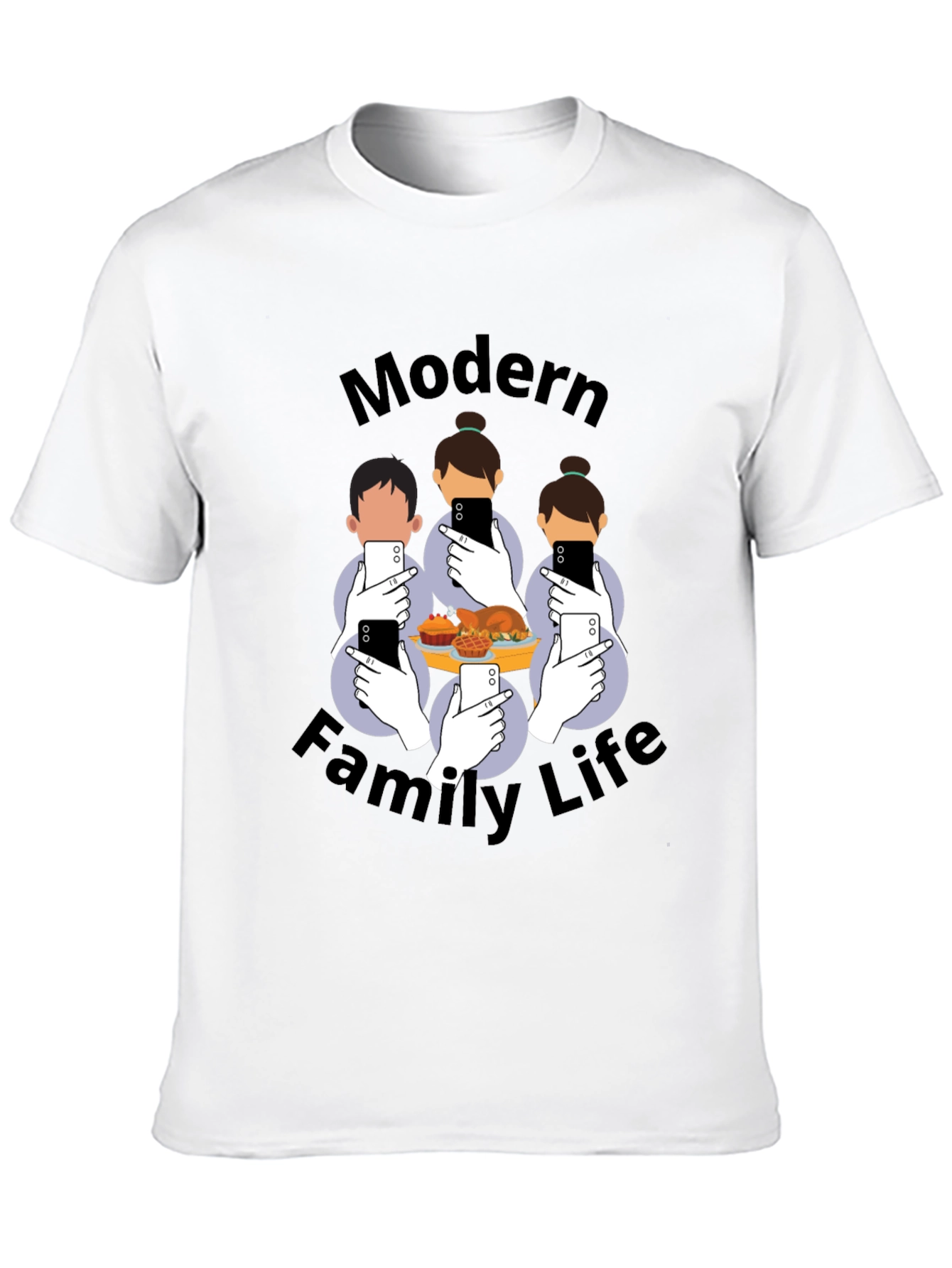 Black Modern Family Life T-Shirt - Social Media Thanksgiving Tee view 10