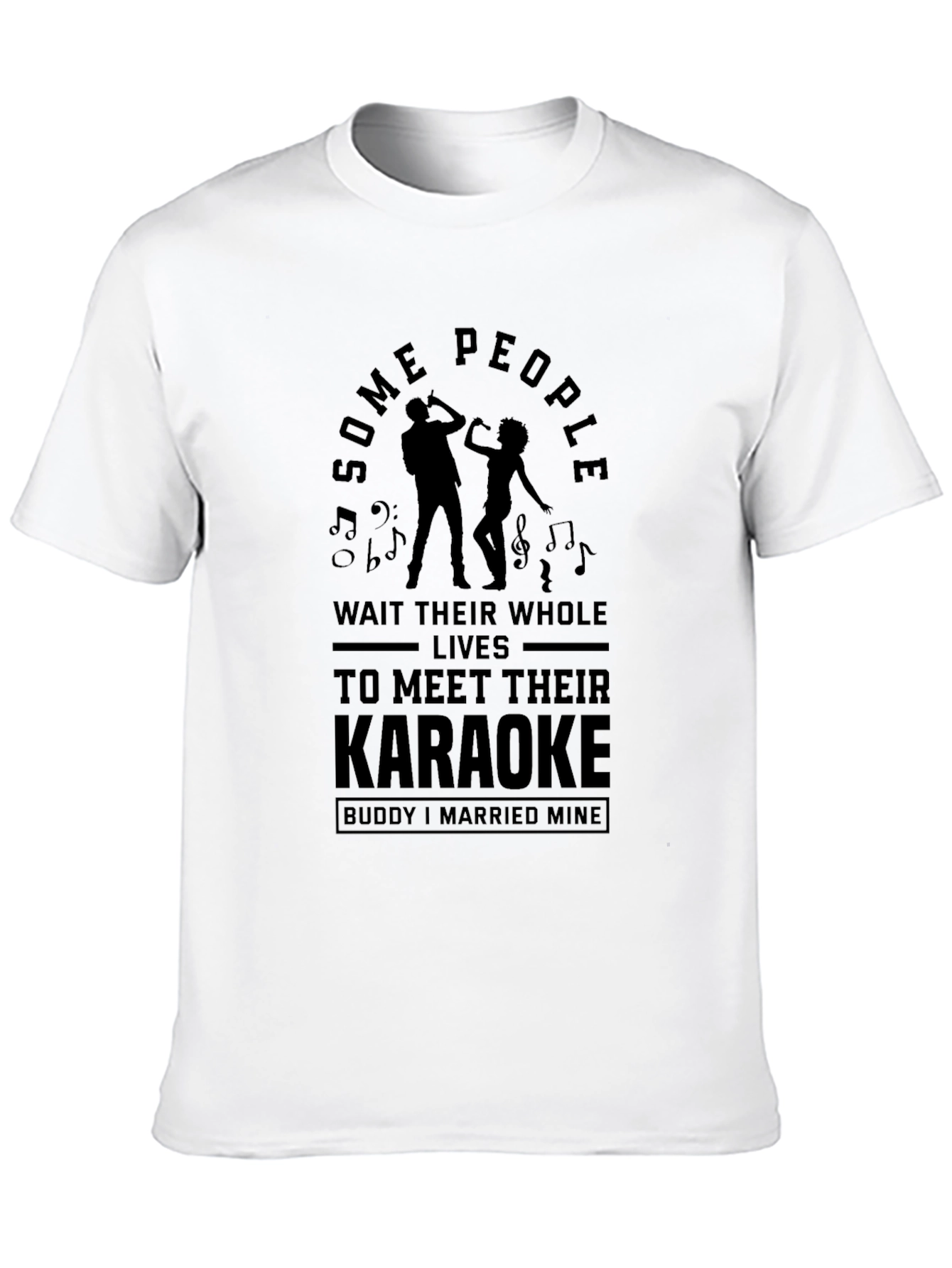 Black Karaoke Buddy T-Shirt - Funny Music Lover Tee view 10