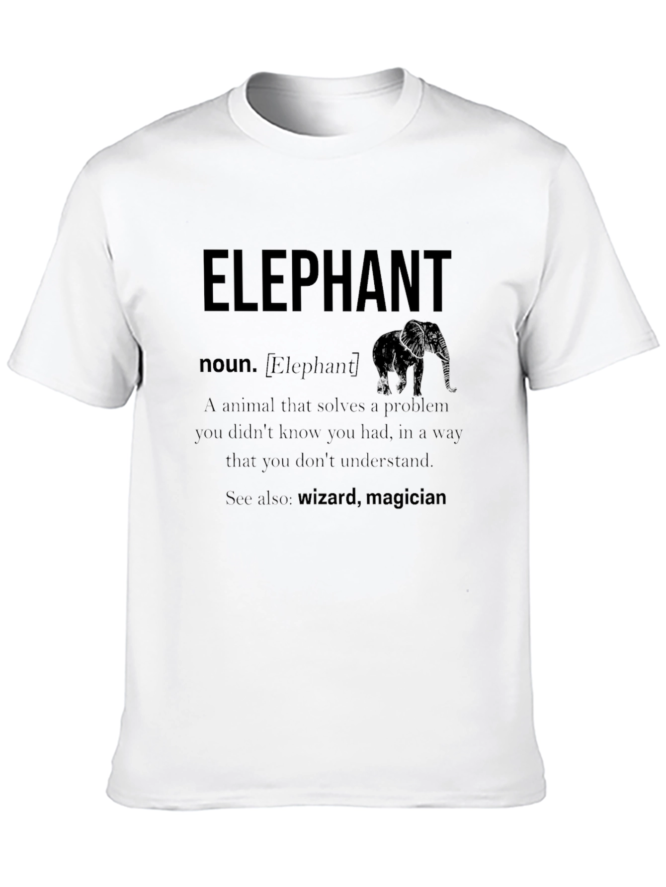 Black Elephant Definition T-Shirt view 10