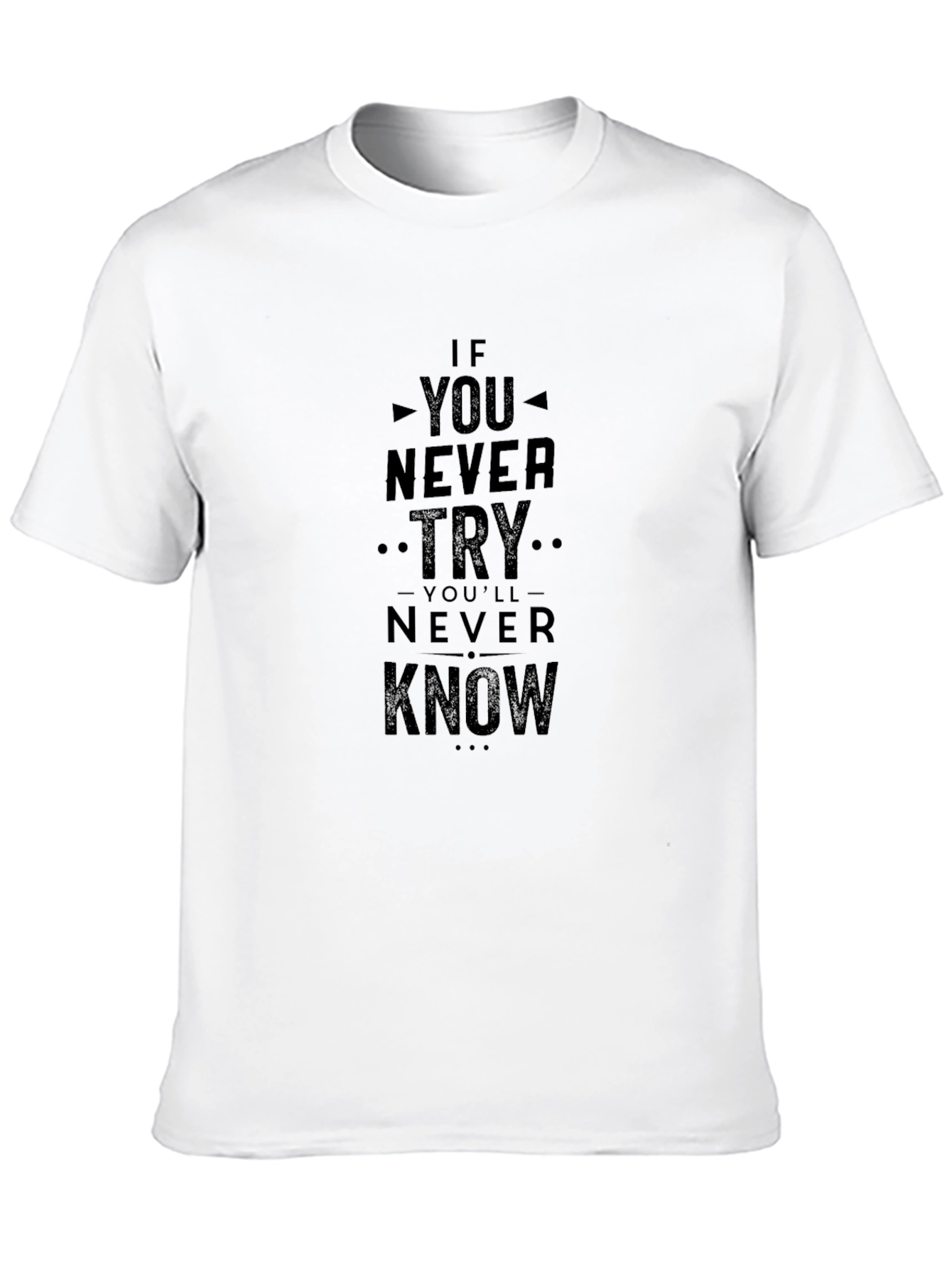 Black Inspirational 'Never Try' Black Graphic Tee view 10