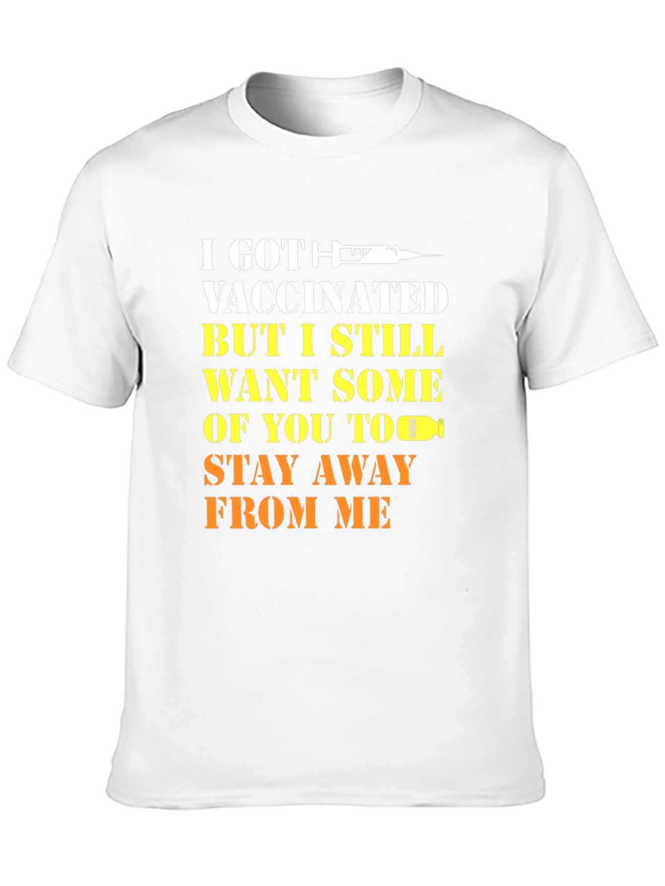 Black Vaccinated Humor T-Shirt Stay Away Tee view 10