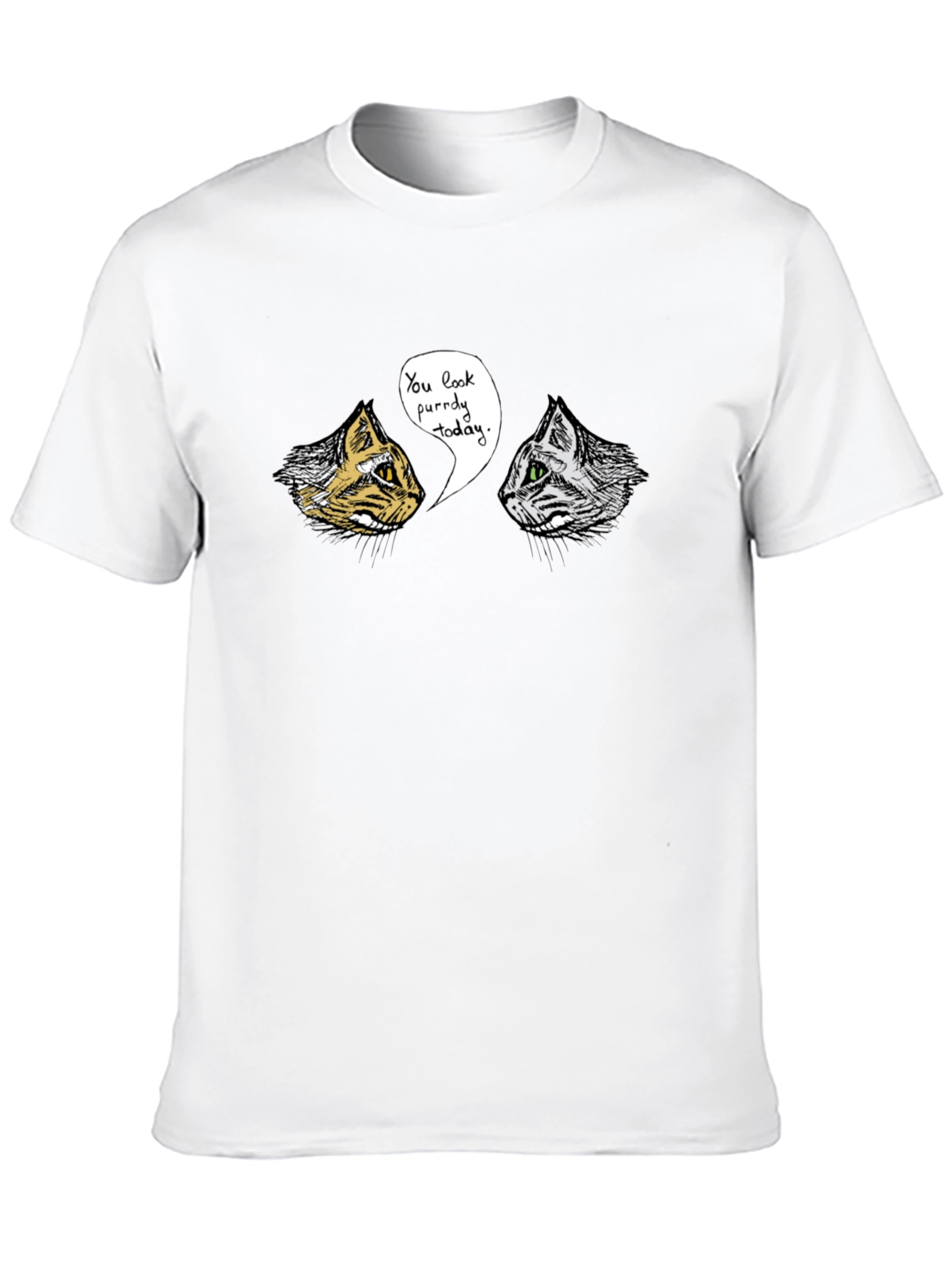 Black Purr-fectly Funny Cat Graphic T-Shirt view 10