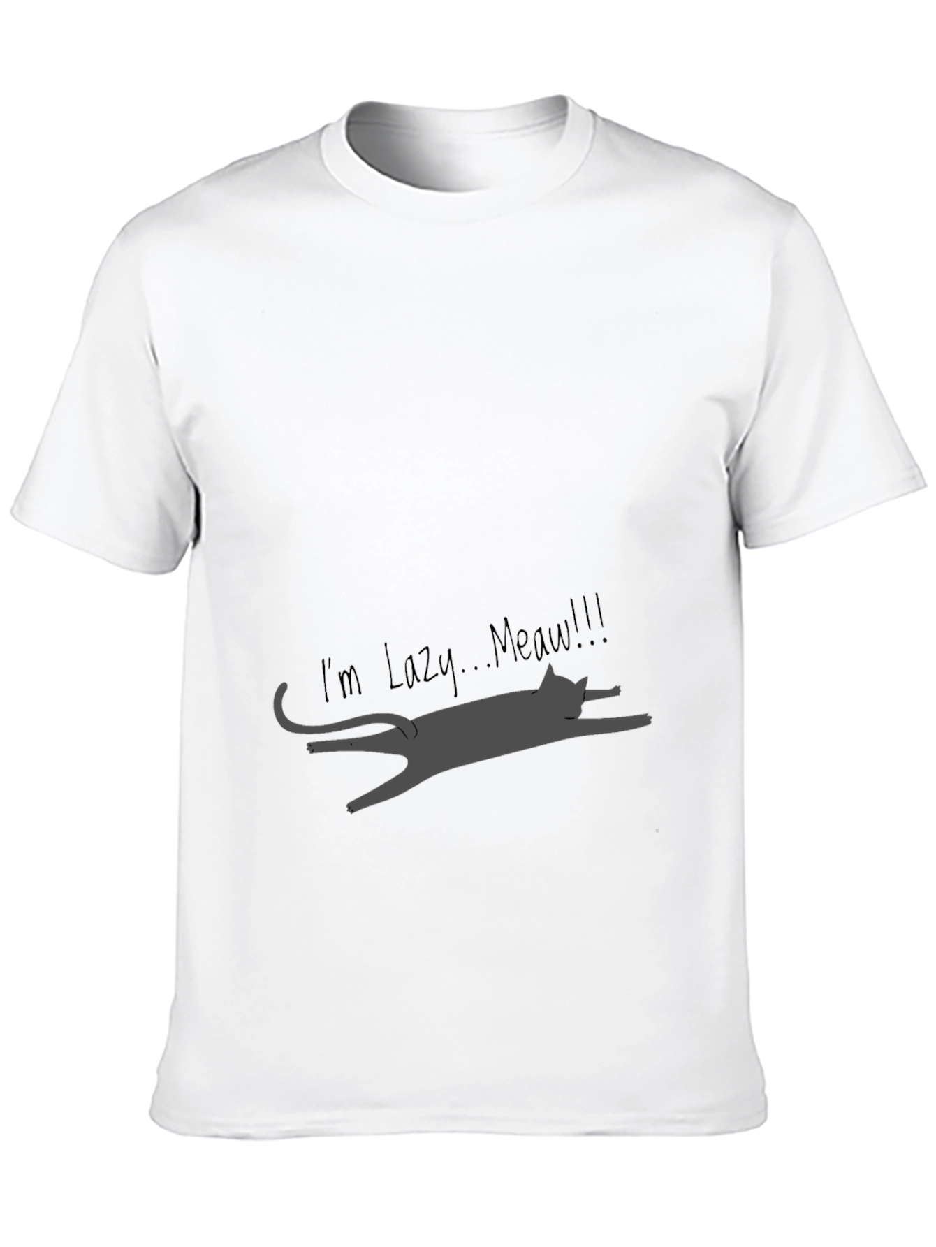 Black Lazy Cat Graphic Tee - Soft Cotton Blend, Unisex Fit view 10