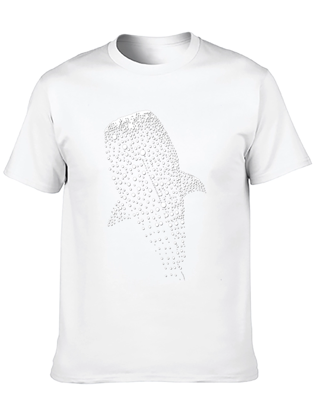 Black Whale Shark Dot Pattern Black T-Shirt view 10