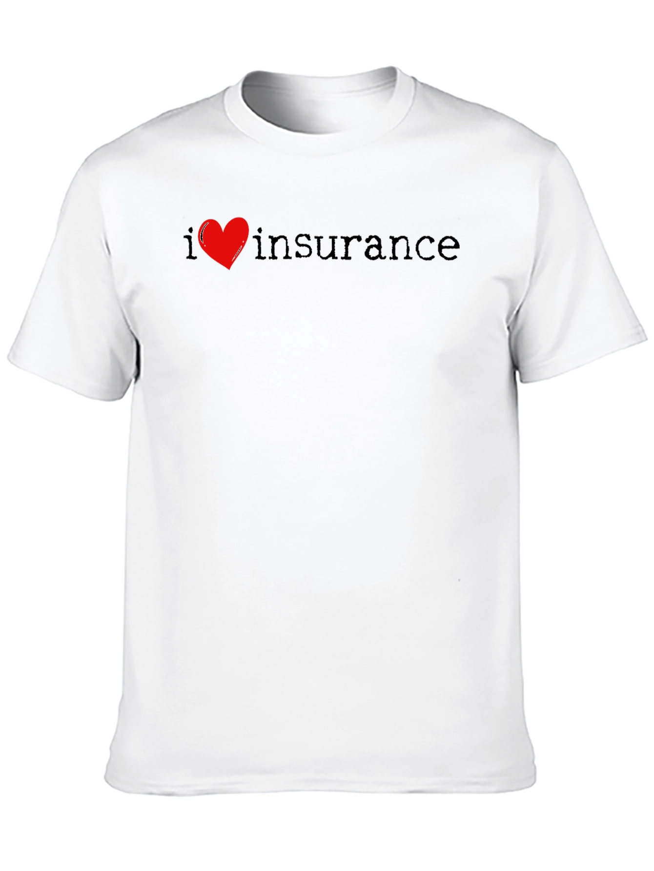 Black I Love Insurance T-Shirt Black Cotton view 10
