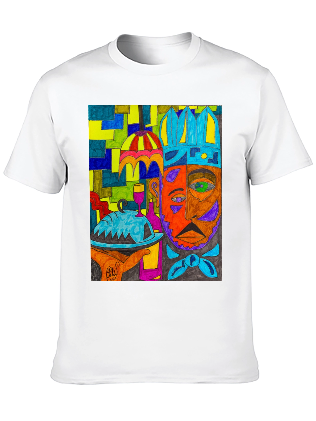 Black Artistic Graphic Print Men's Tee - Abstract Chef view 10