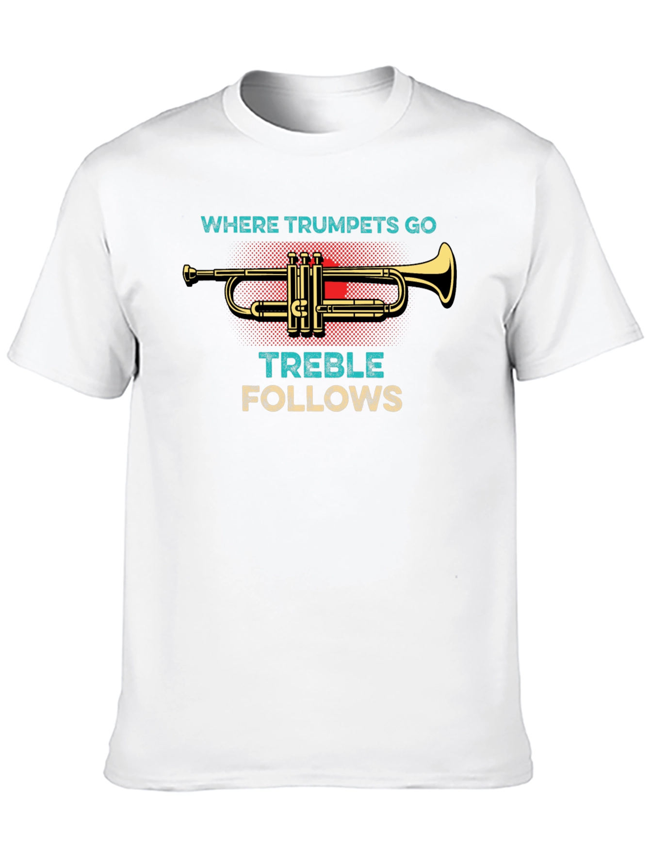 Black Where Trumpets Go Treble Follows Black T-Shirt view 10