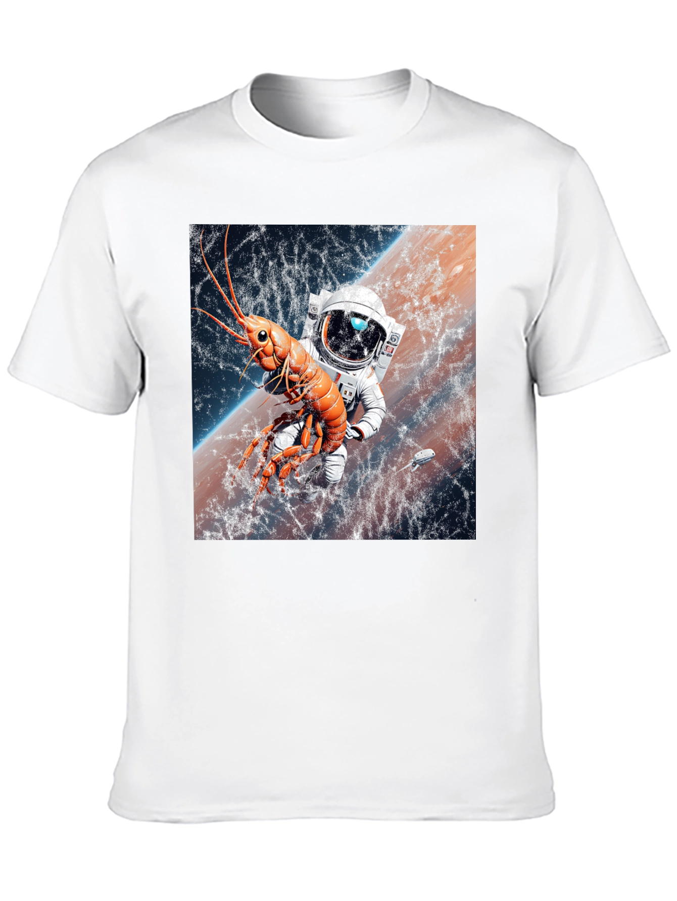 Black Space Lobster Astronaut T-Shirt view 10
