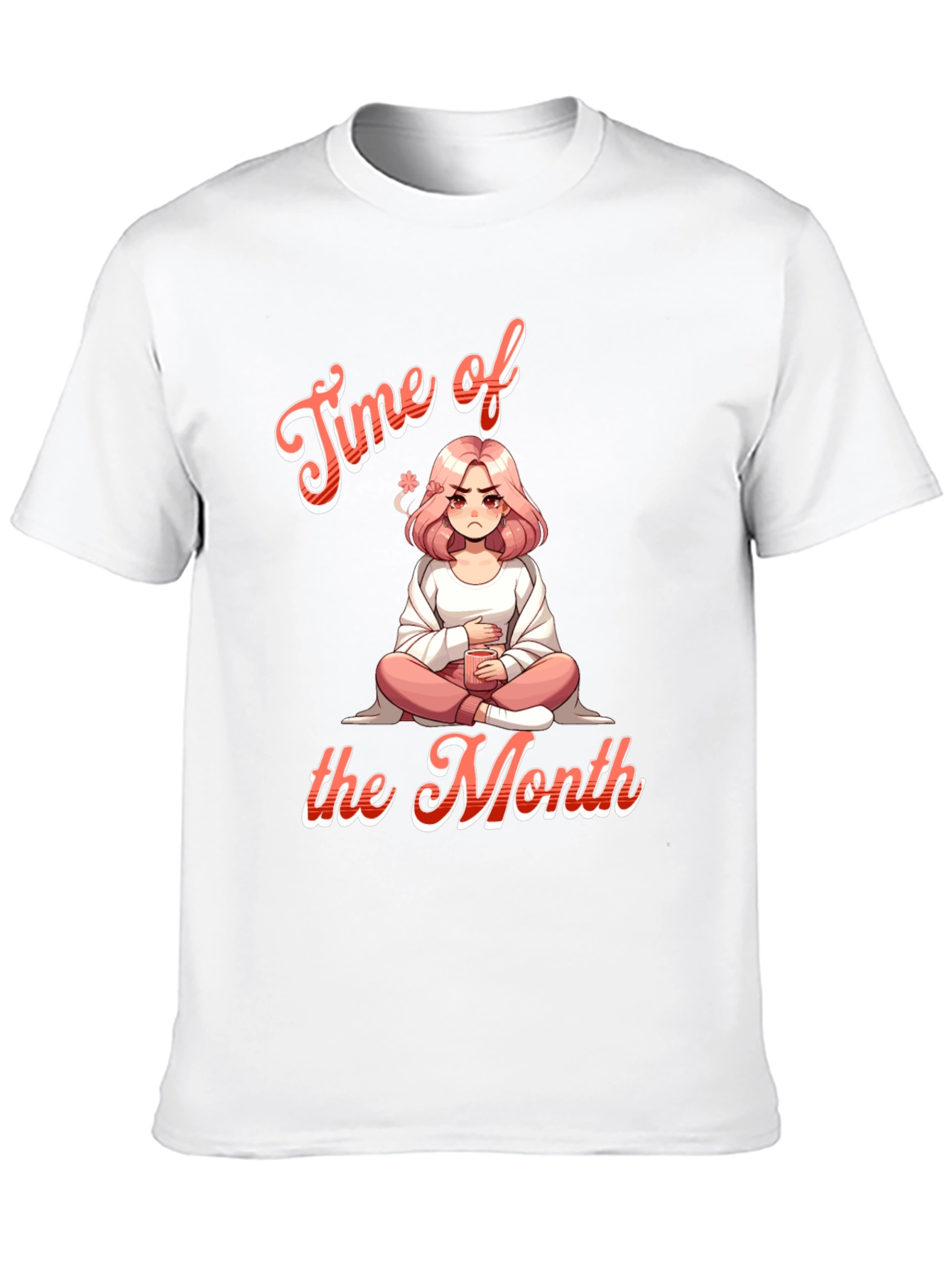 Black Time of the Month Graphic Tee - Funny Period Shirt view 10