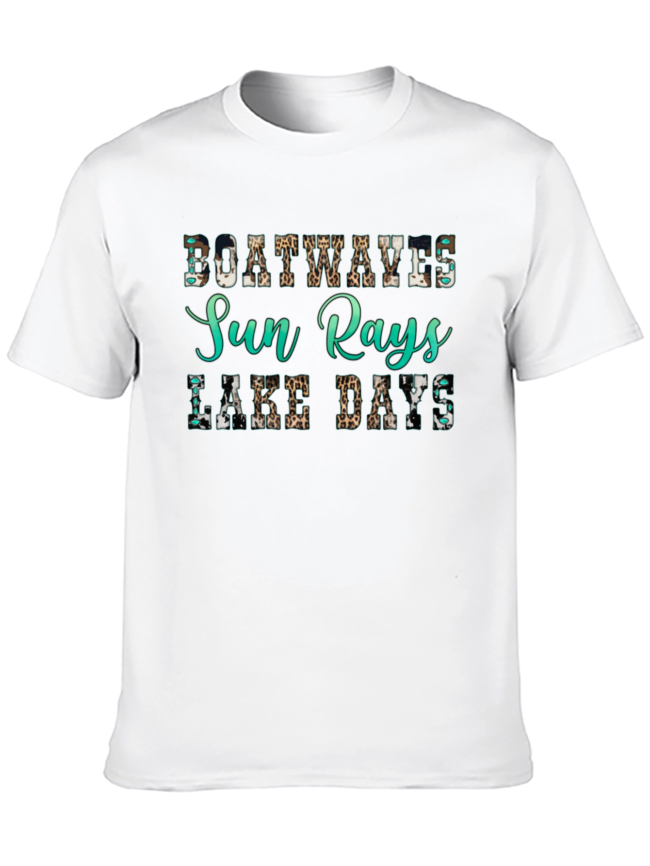 Black Boat Waves Sun Rays Lake Days Graphic Tee view 10