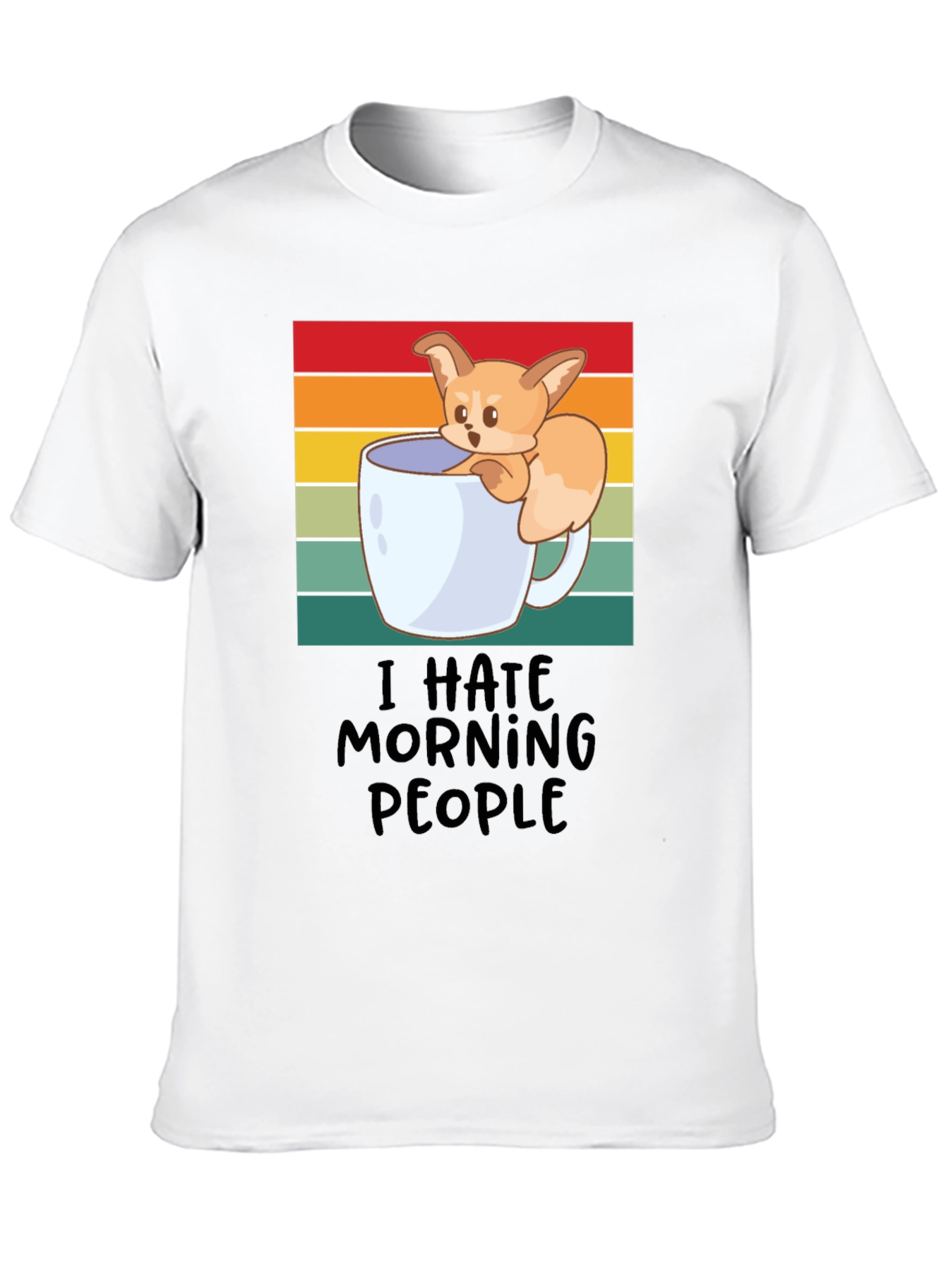 Black I Hate Morning People Fox Graphic Tee view 10