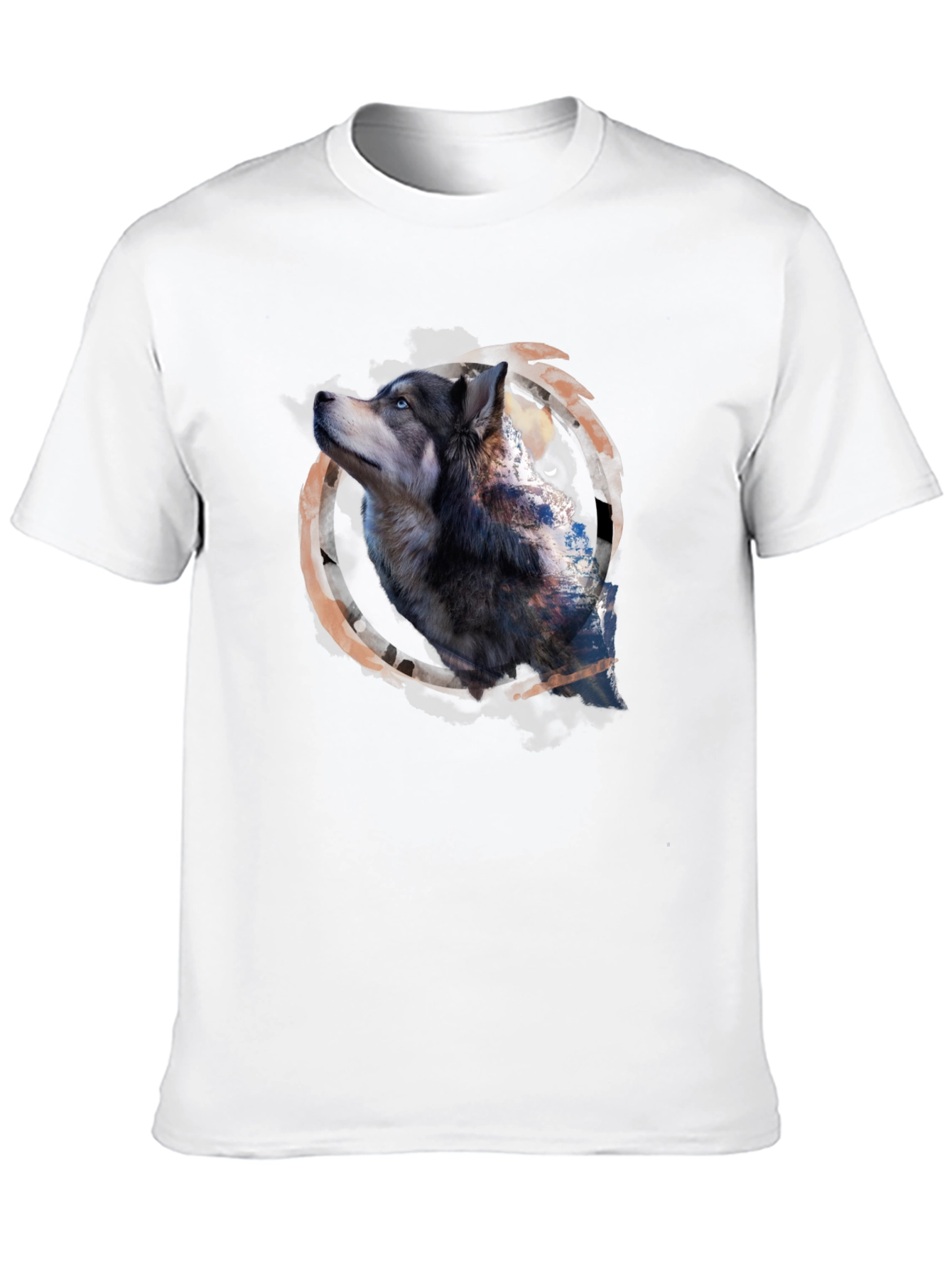 Black Wolf Graphic Print Black T-Shirt view 10