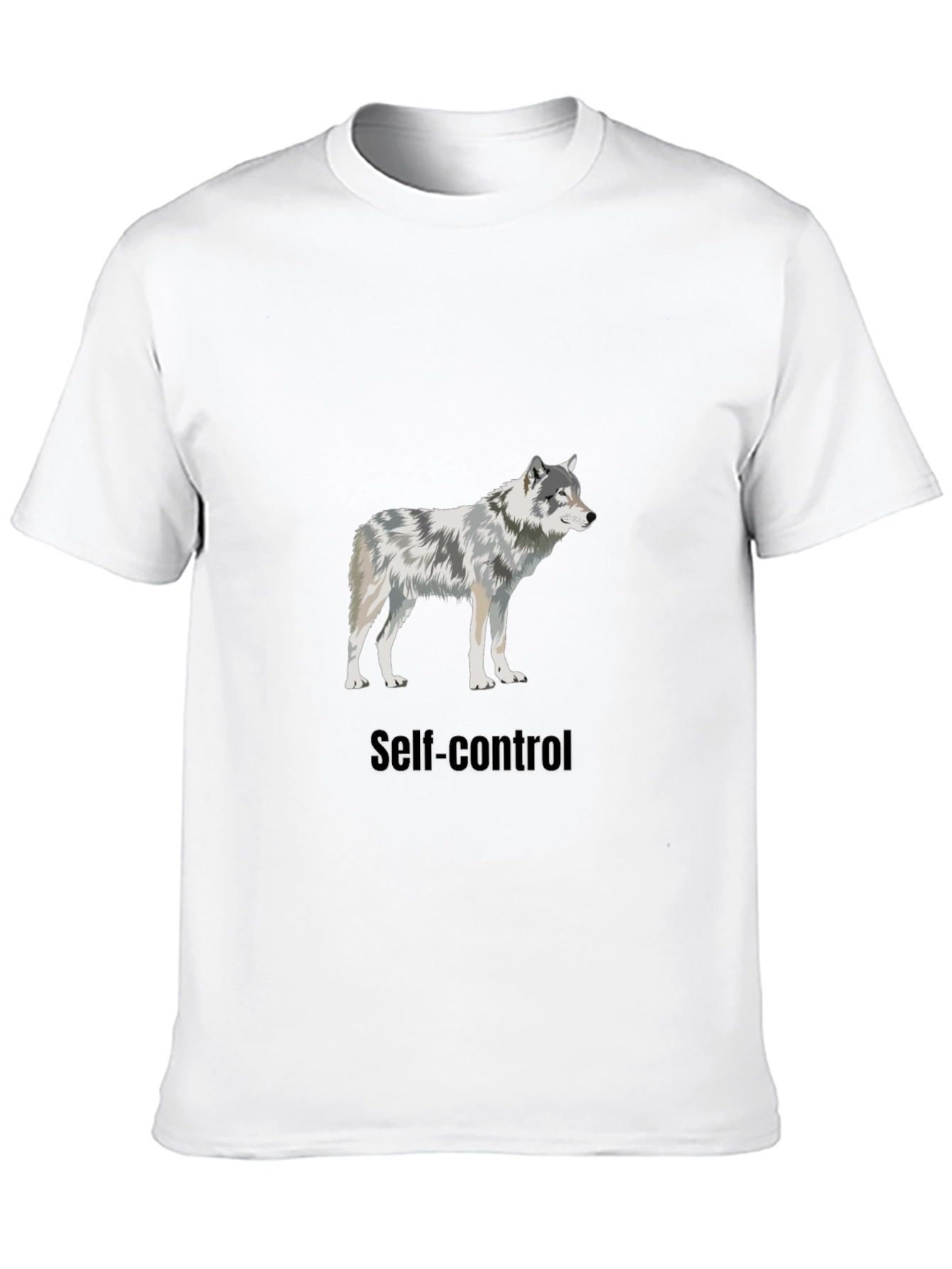 Black Self-Control Wolf Graphic T-Shirt view 10