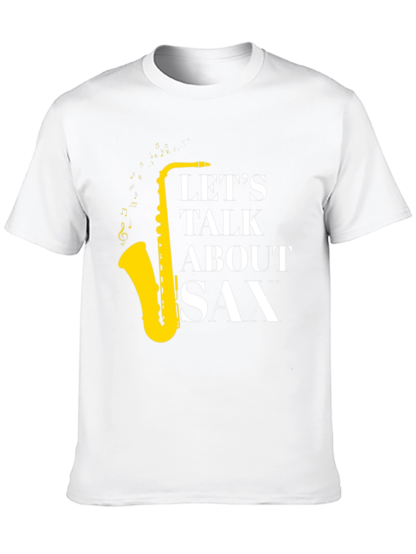 Black Let's Talk About Sax T-Shirt - Musician Apparel view 10