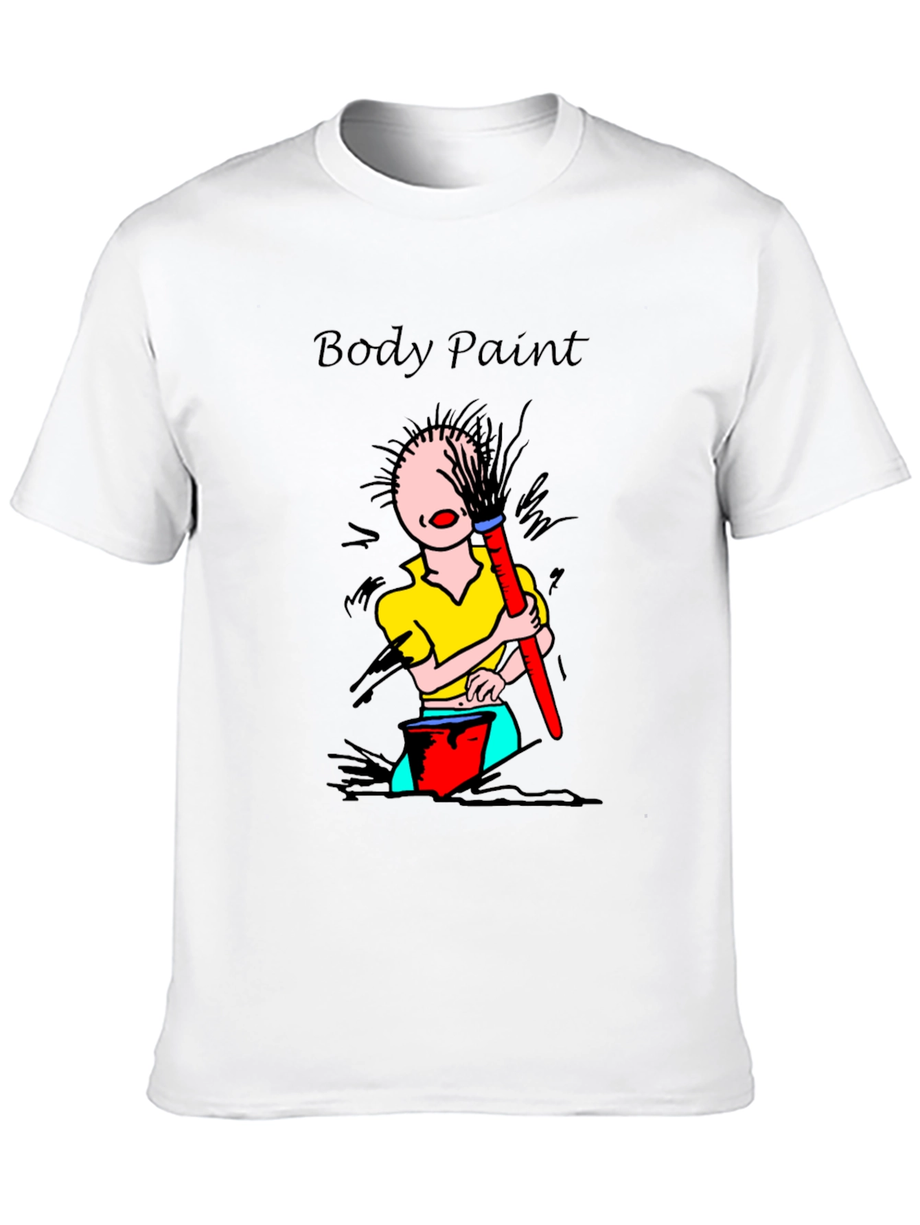 Black Body Paint T-Shirt - Whimsical Design view 10