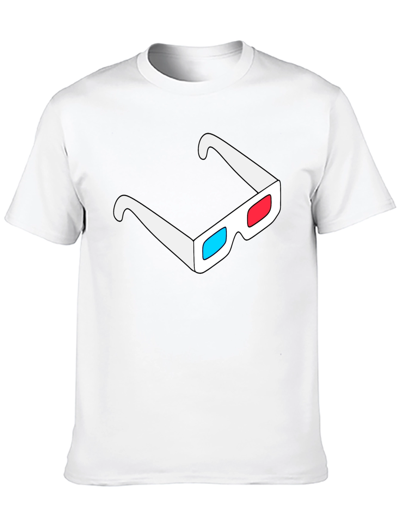 Black 3D Glasses Graphic Black T-Shirt view 10