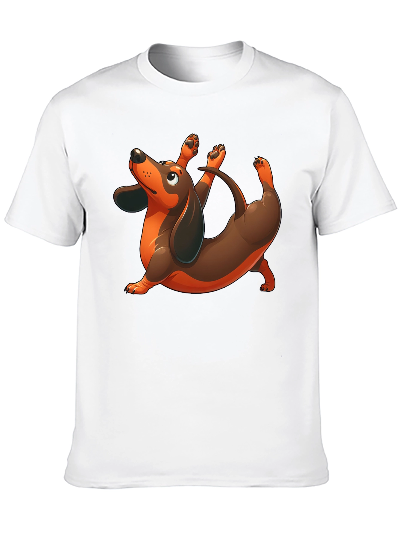 Black Yoga Dachshund Black T-Shirt view 10