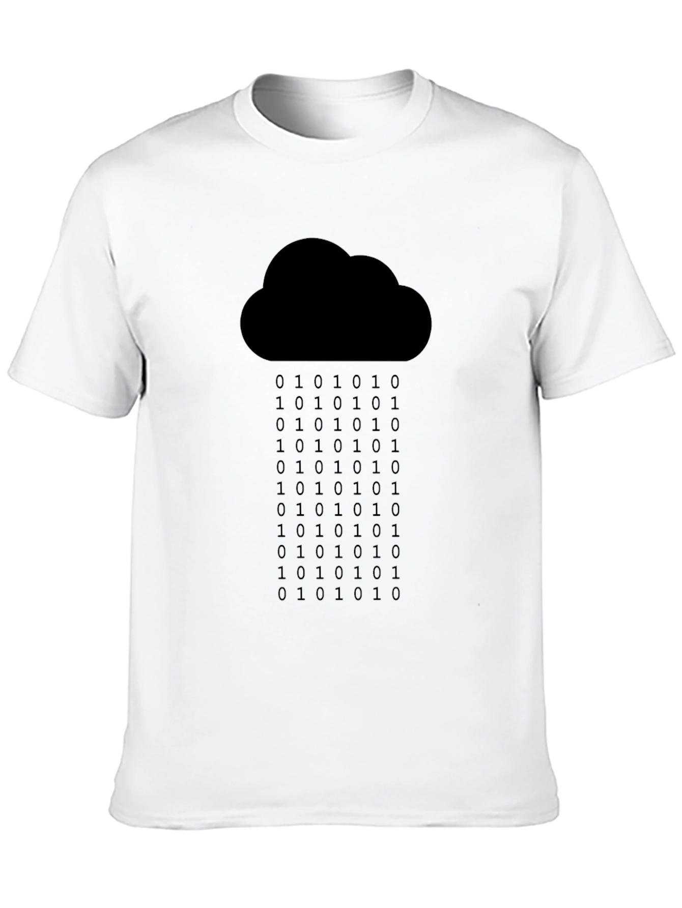 Black Binary Rain Cloud Tee - Programmer Geek Chic view 10