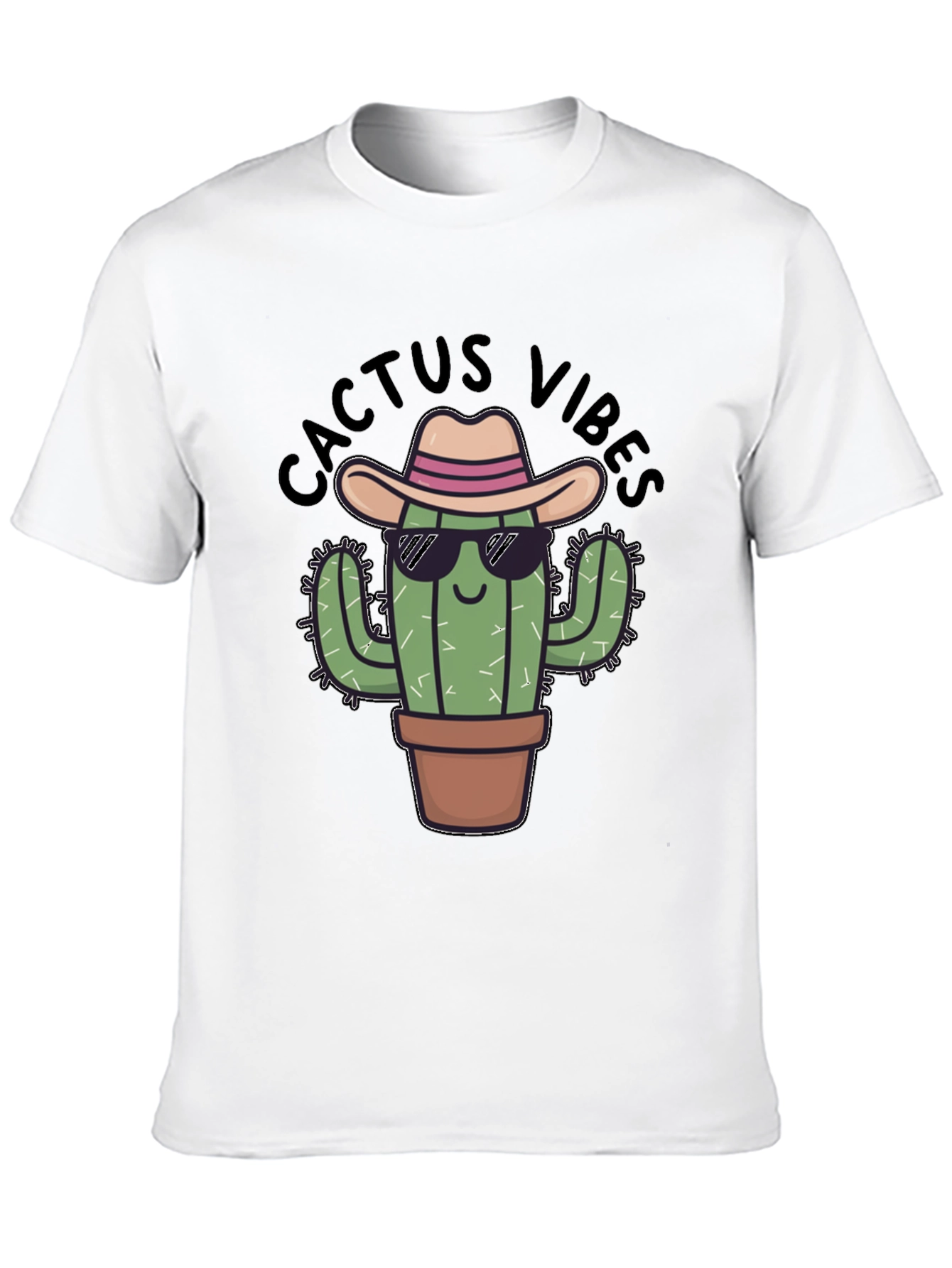 Black Cactus Vibes Tee: Cool Desert Humor view 10