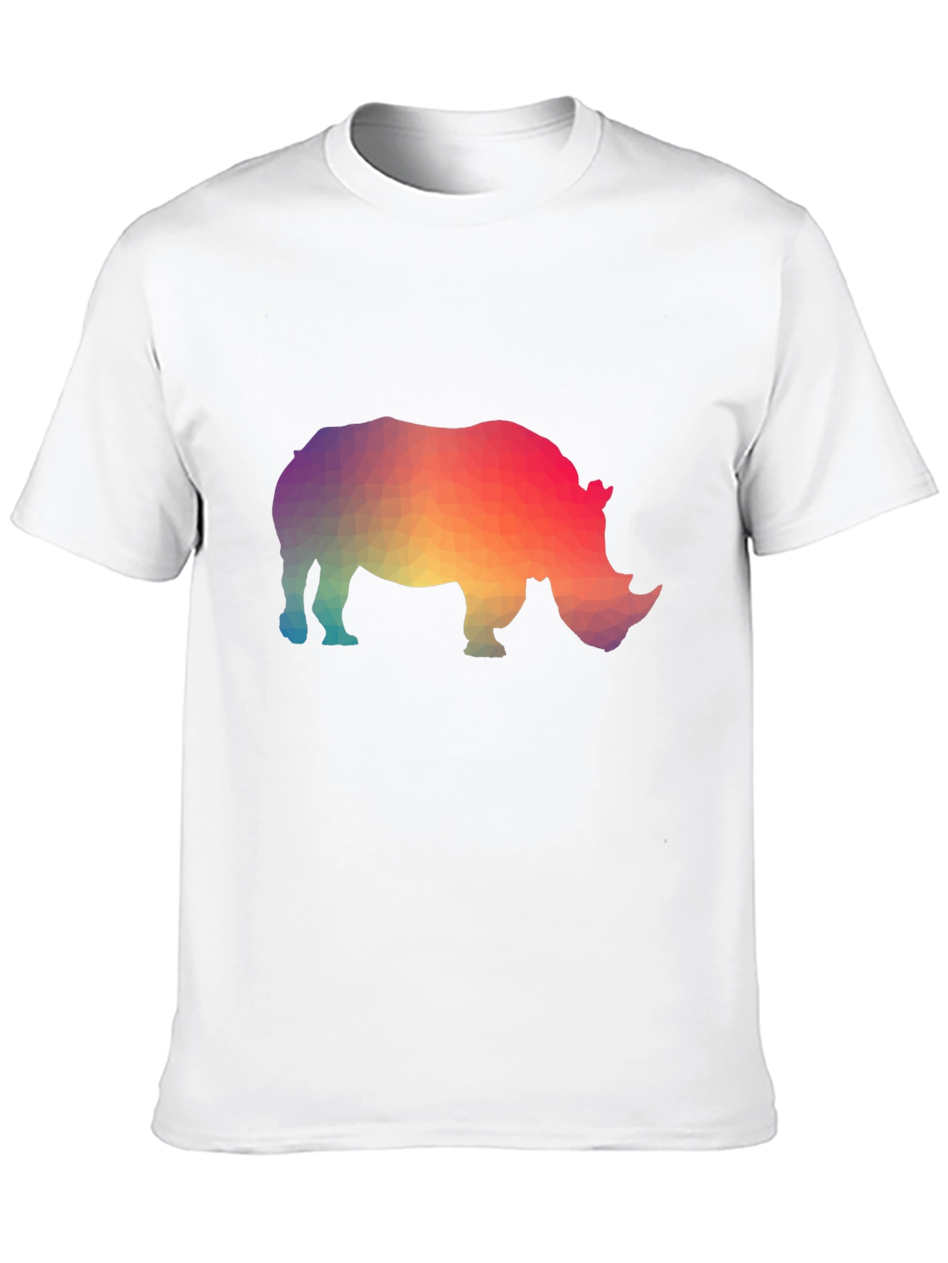 Black Geometric Rhino Graphic T-Shirt - Trendy Animal Tee view 10