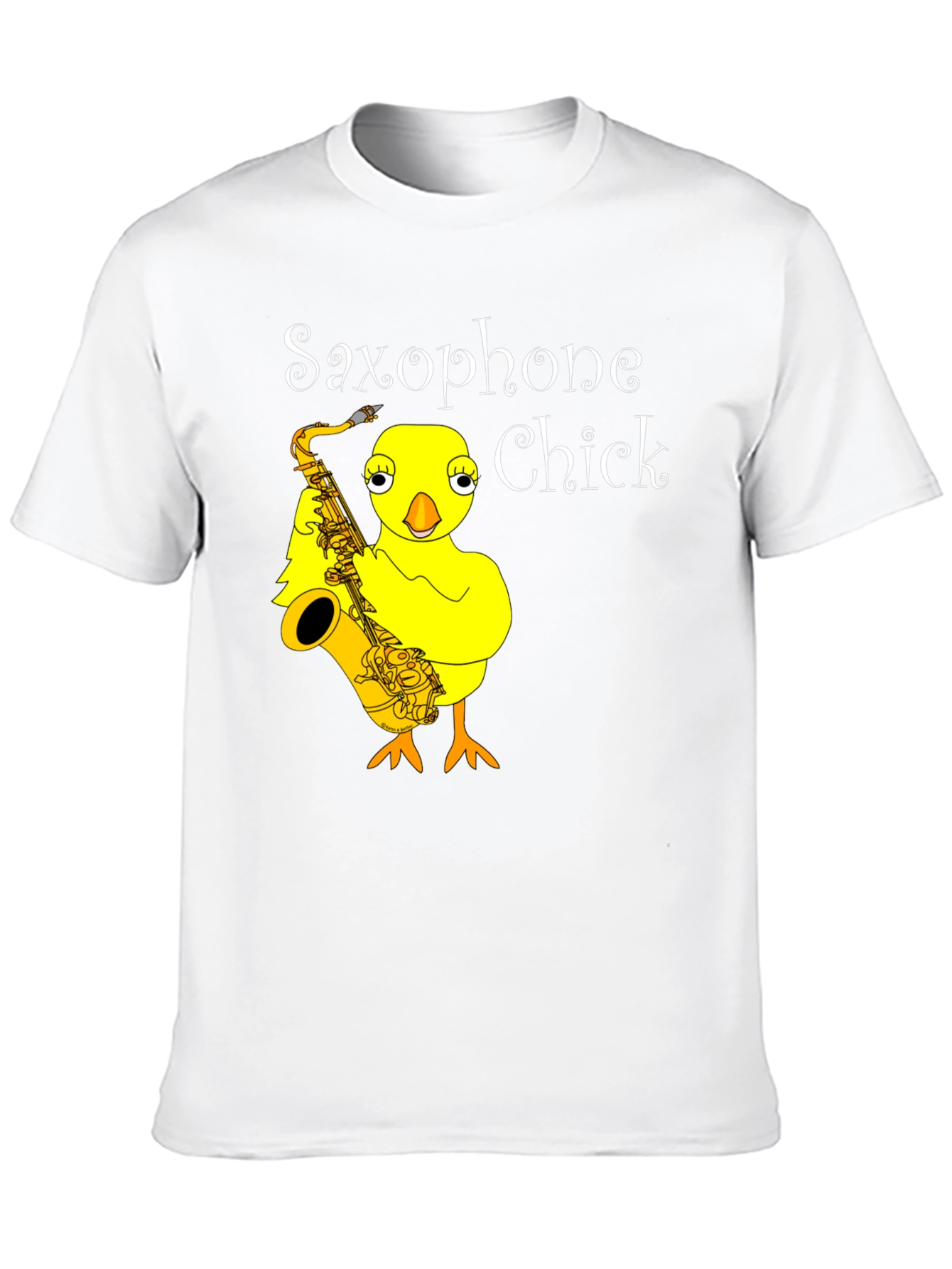 Black Saxophone Chick Graphic Tee - Unisex Black T-Shirt view 10