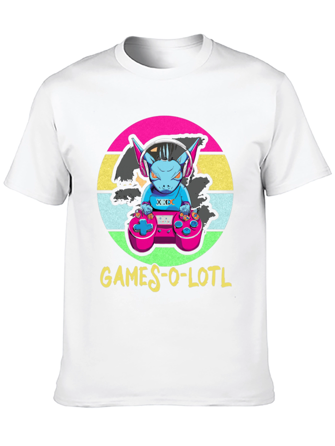 Black Games-O-Lotl T-Shirt - Retro Gamer Design view 10