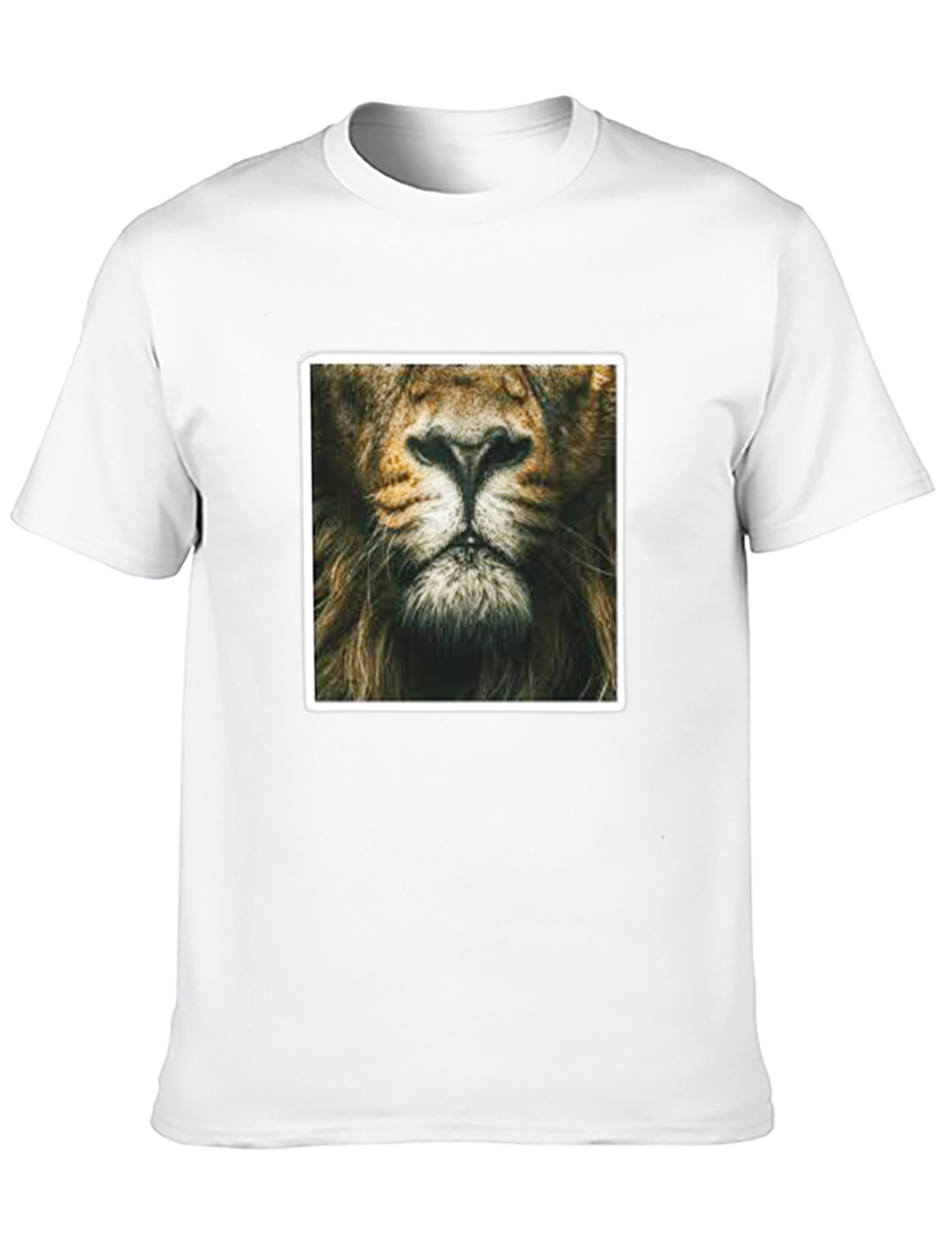 Black Lion Face Graphic Print Black T-Shirt view 10