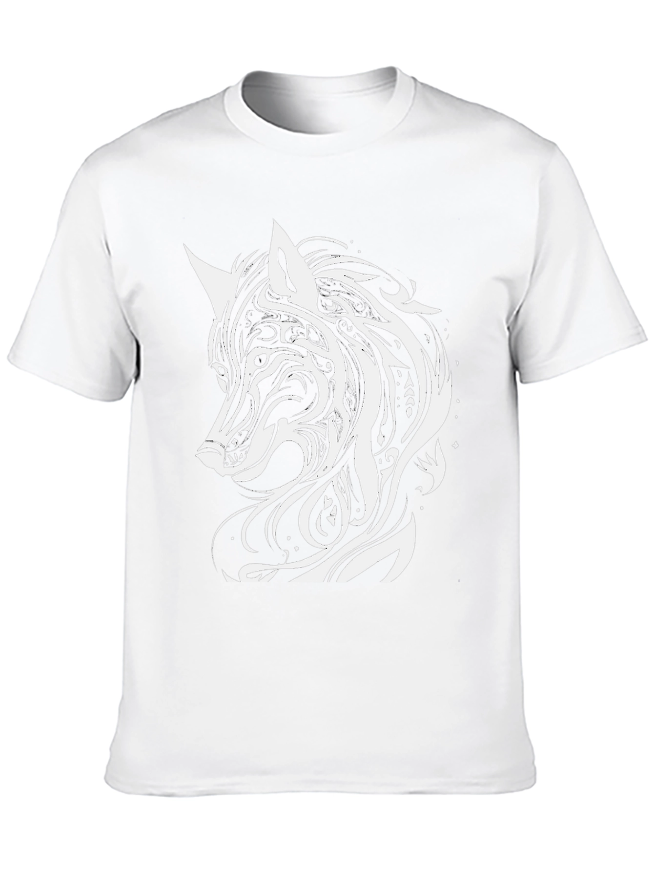 Black Tribal Wolf Graphic Tee - Black view 10