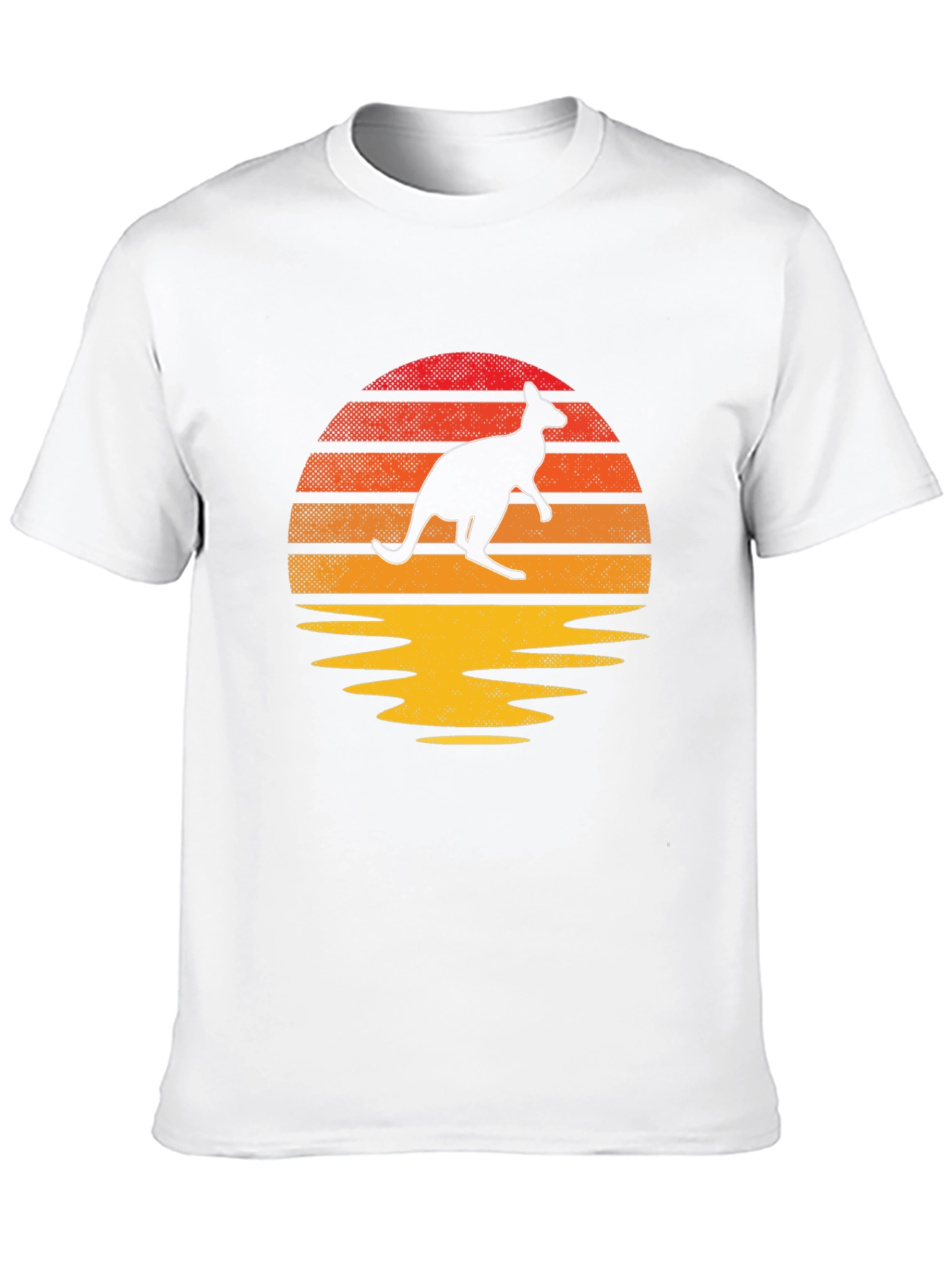 Black Retro Kangaroo Sunset T-Shirt view 10