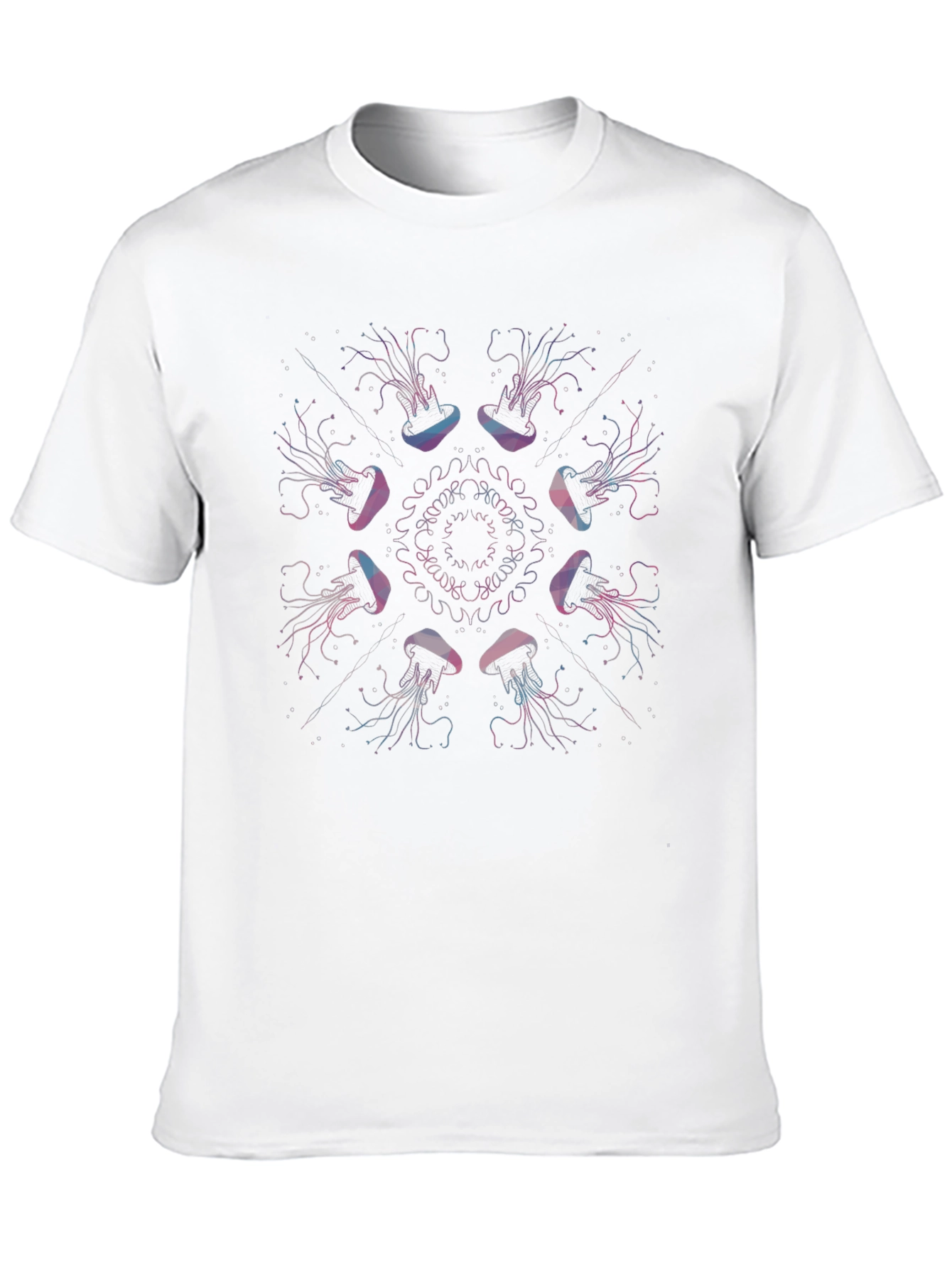 Black Jellyfish Mandala Graphic Print Black Tee view 10