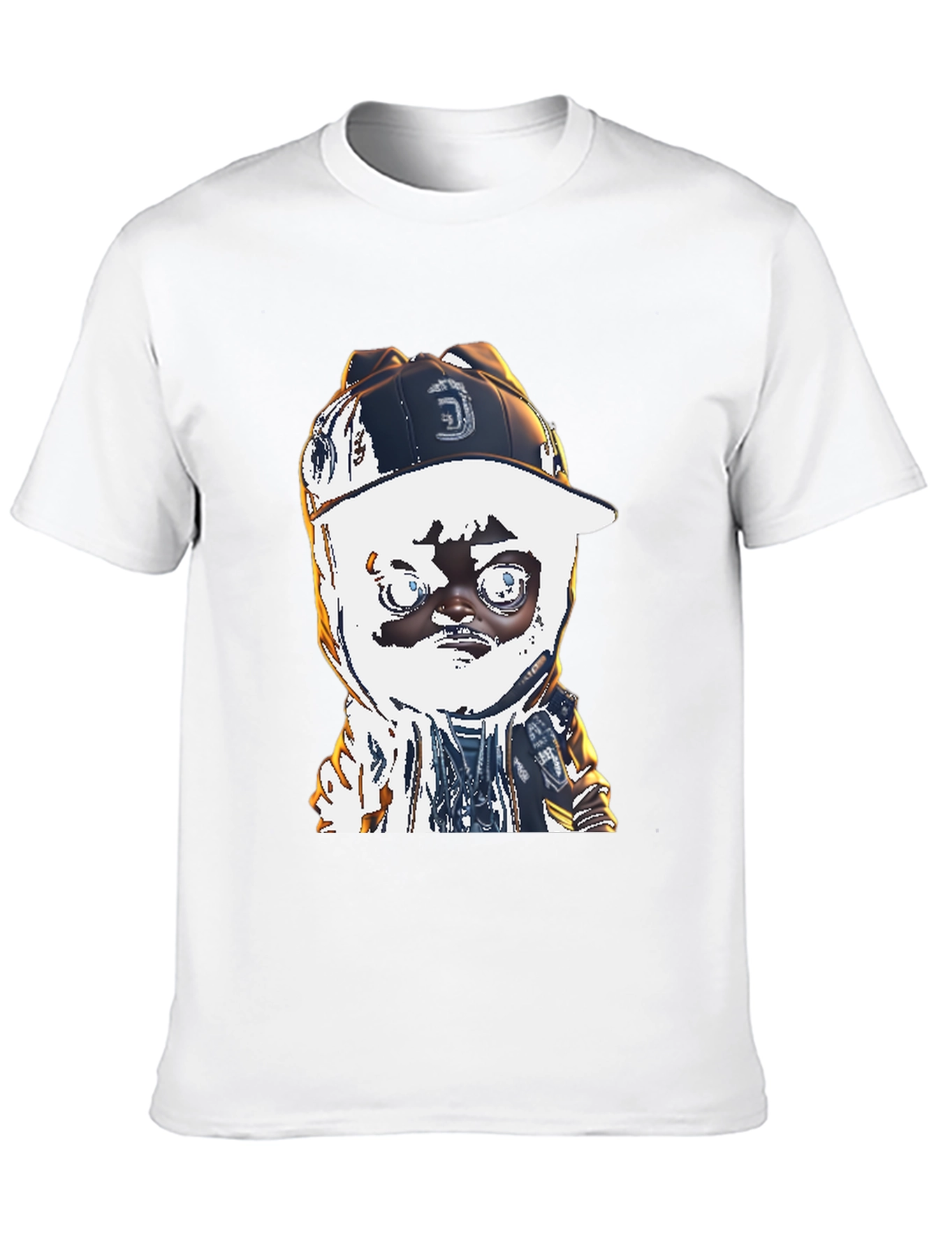 Black Cartoon Character Black T-Shirt view 10