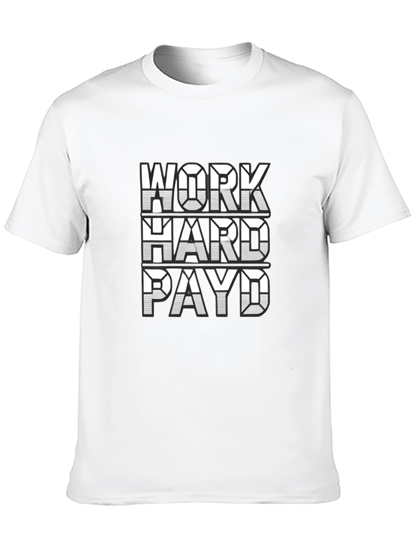 Black Work Hard Payd Graphic Tee - Black Casual T-Shirt view 10