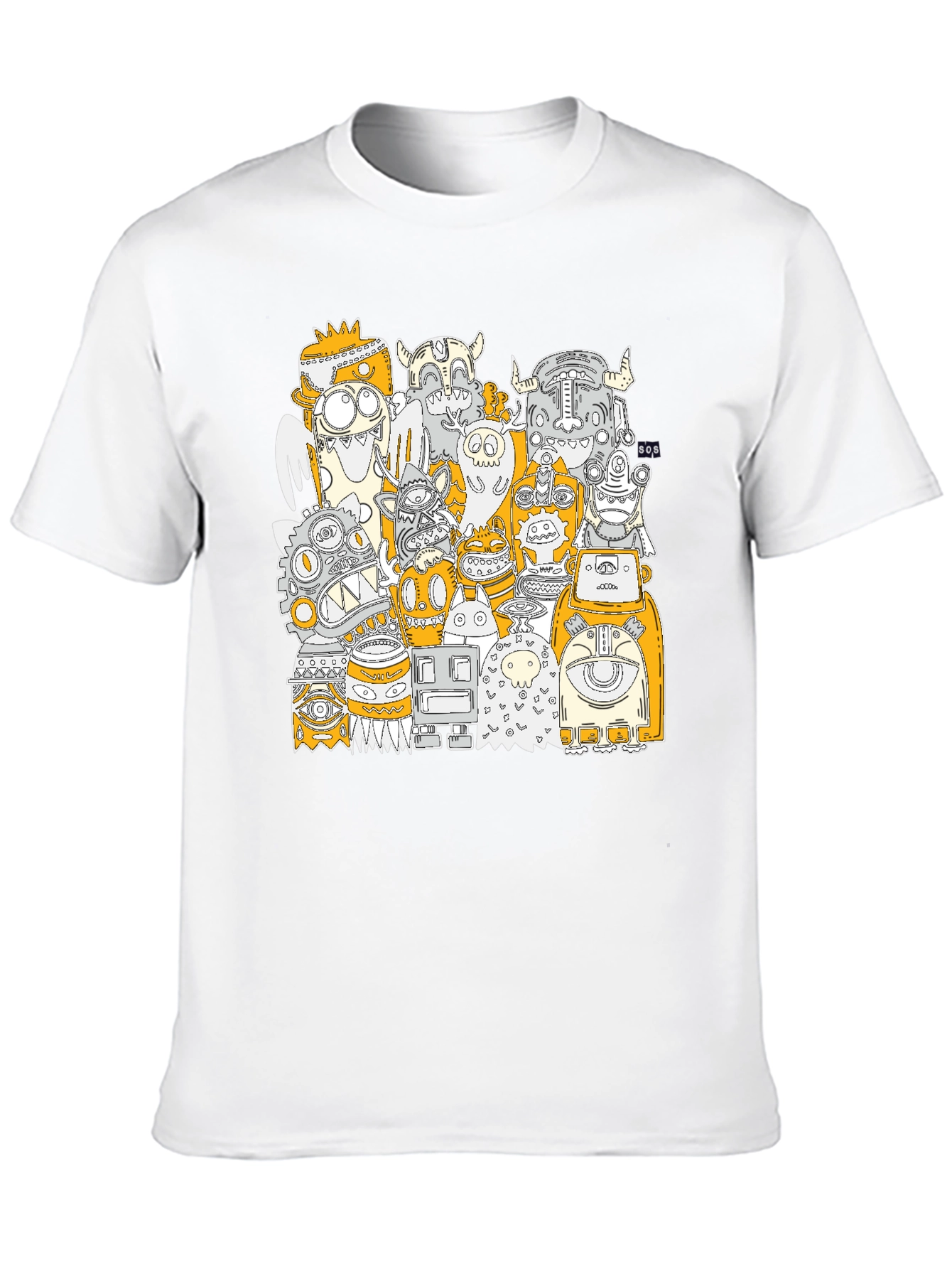 Black Monster Mash Graphic Print Black T-Shirt view 10