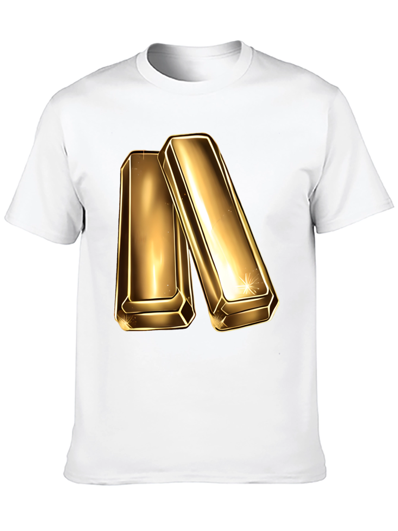 Black Gold Bar Graphic Tee - Shiny Ingot Design T-Shirt view 10