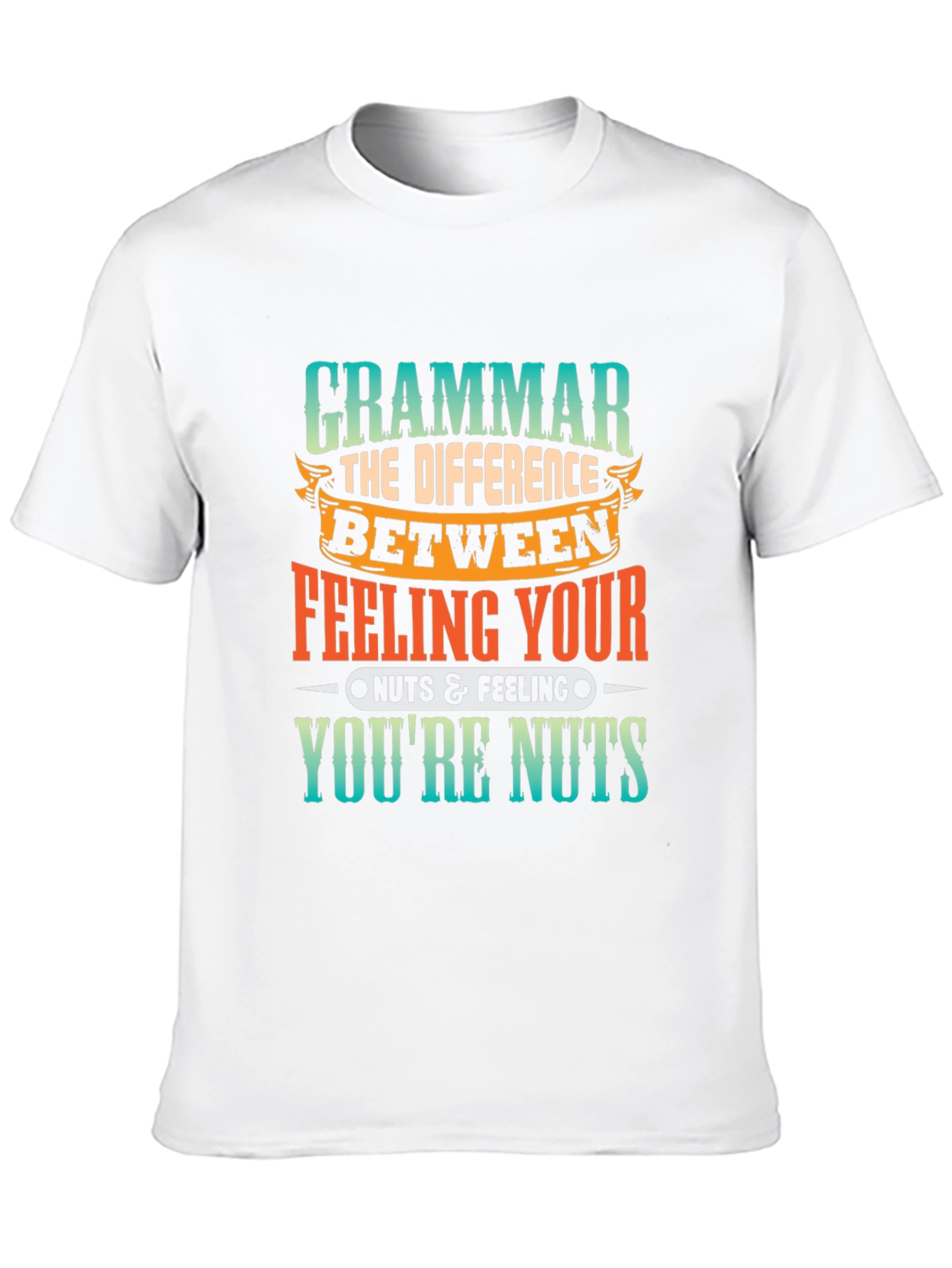 Black Funny Grammar Your/You're Nuts Black T-Shirt view 10
