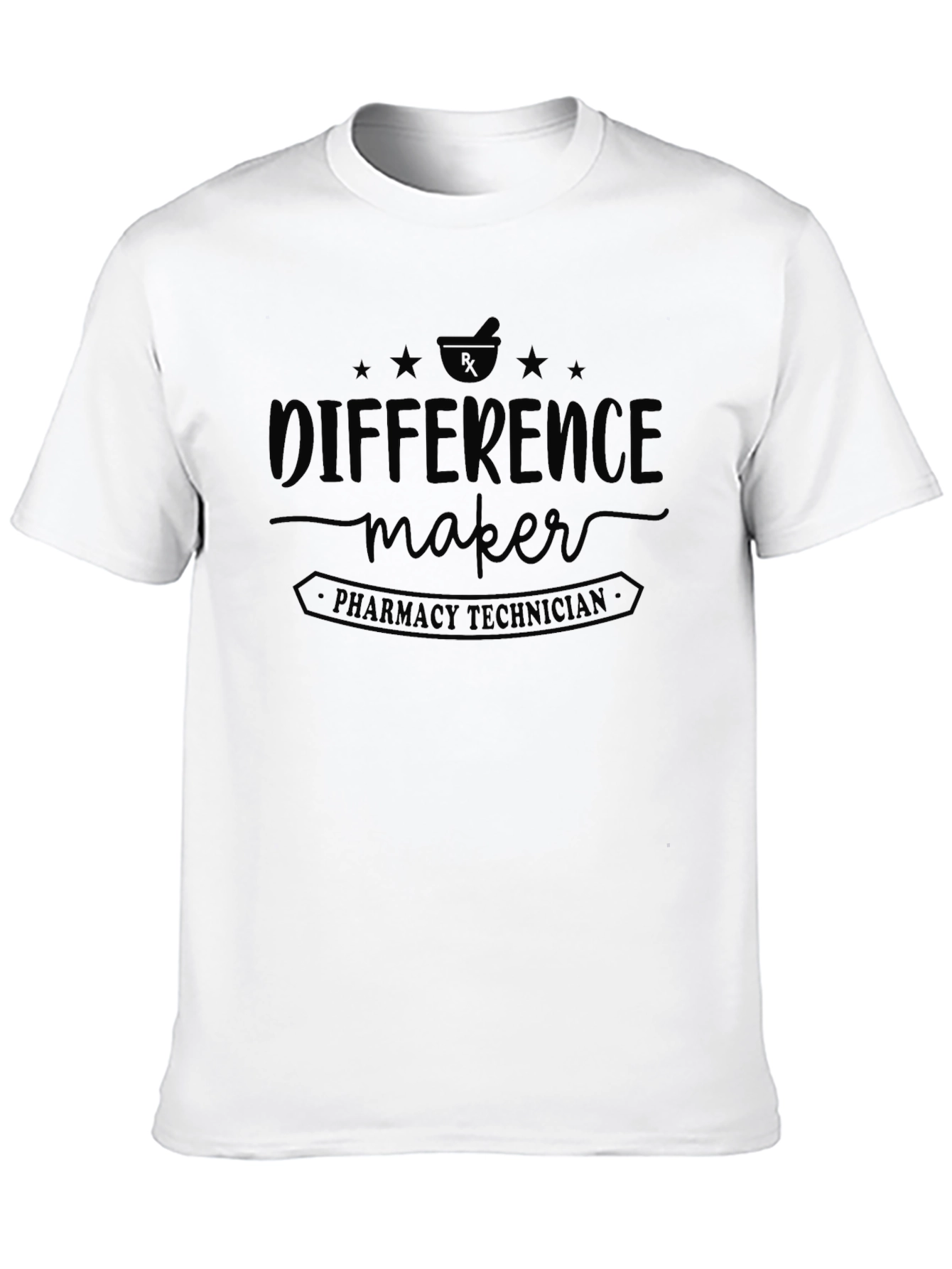 Black Pharmacy Technician T-Shirt: Difference Maker Design view 10