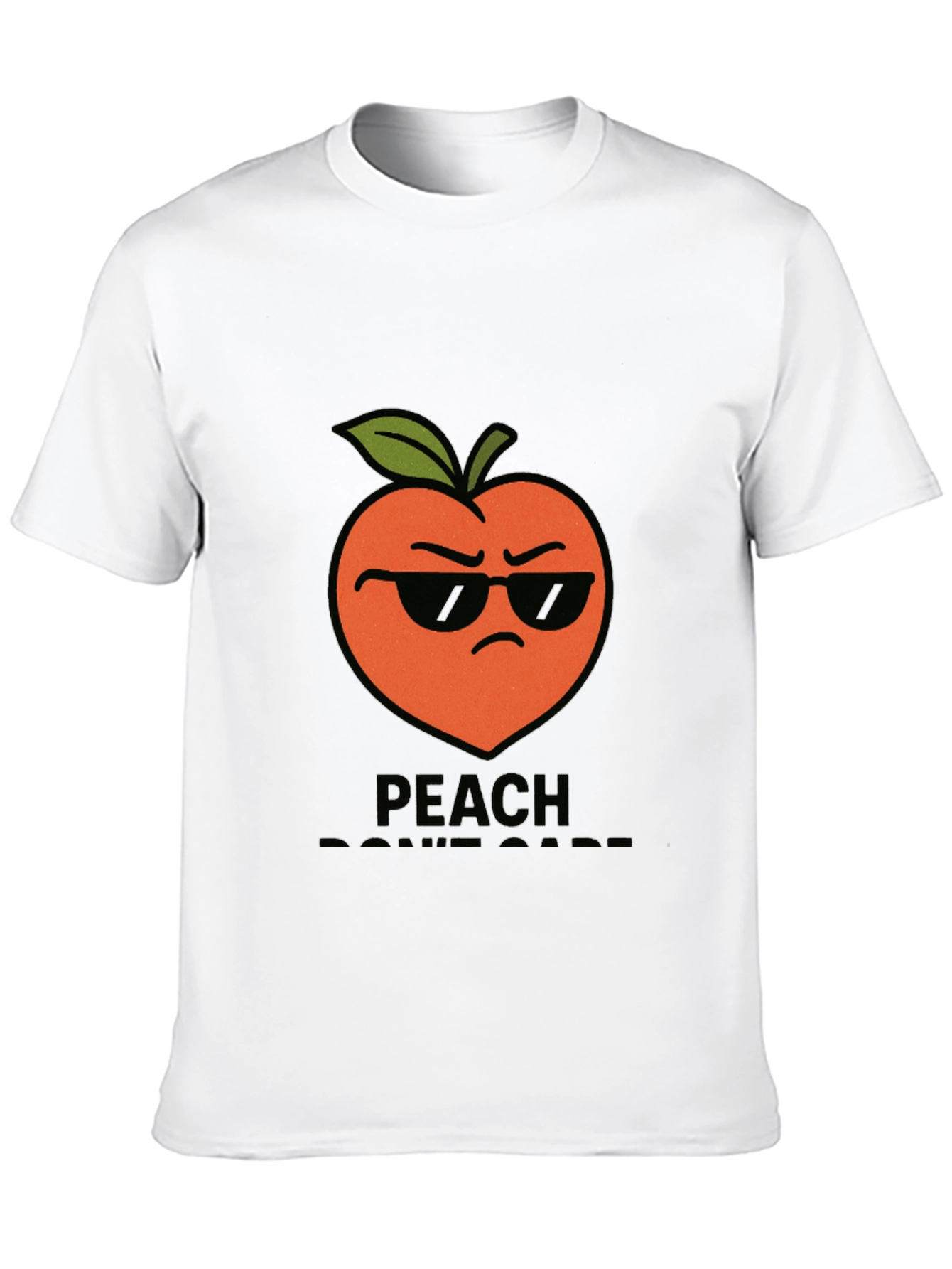 Black Cool Peach Graphic T-Shirt - "Peach Don't Care!" view 10