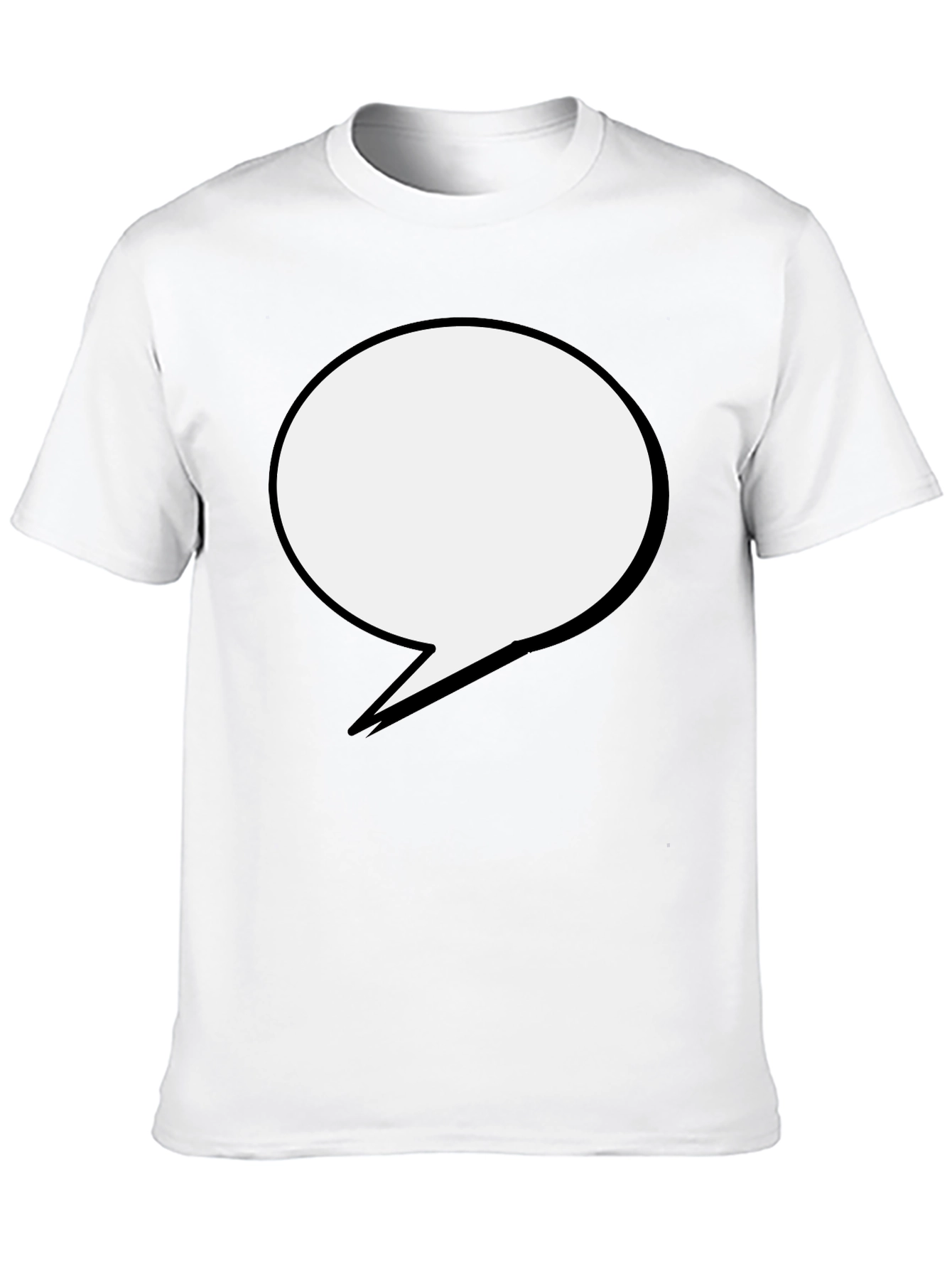 Black Black T-Shirt with Speech Bubble Design view 10