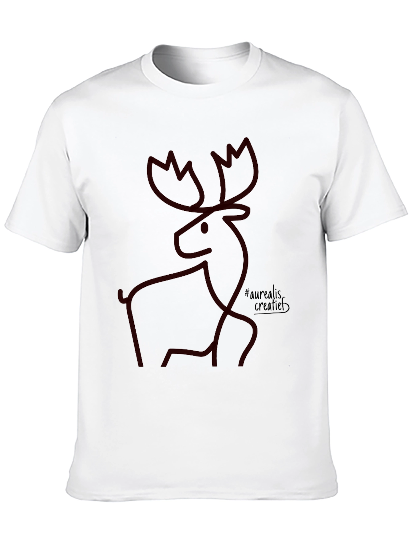 Black Modern Moose Graphic Tee - Artistic Minimalist Design view 10