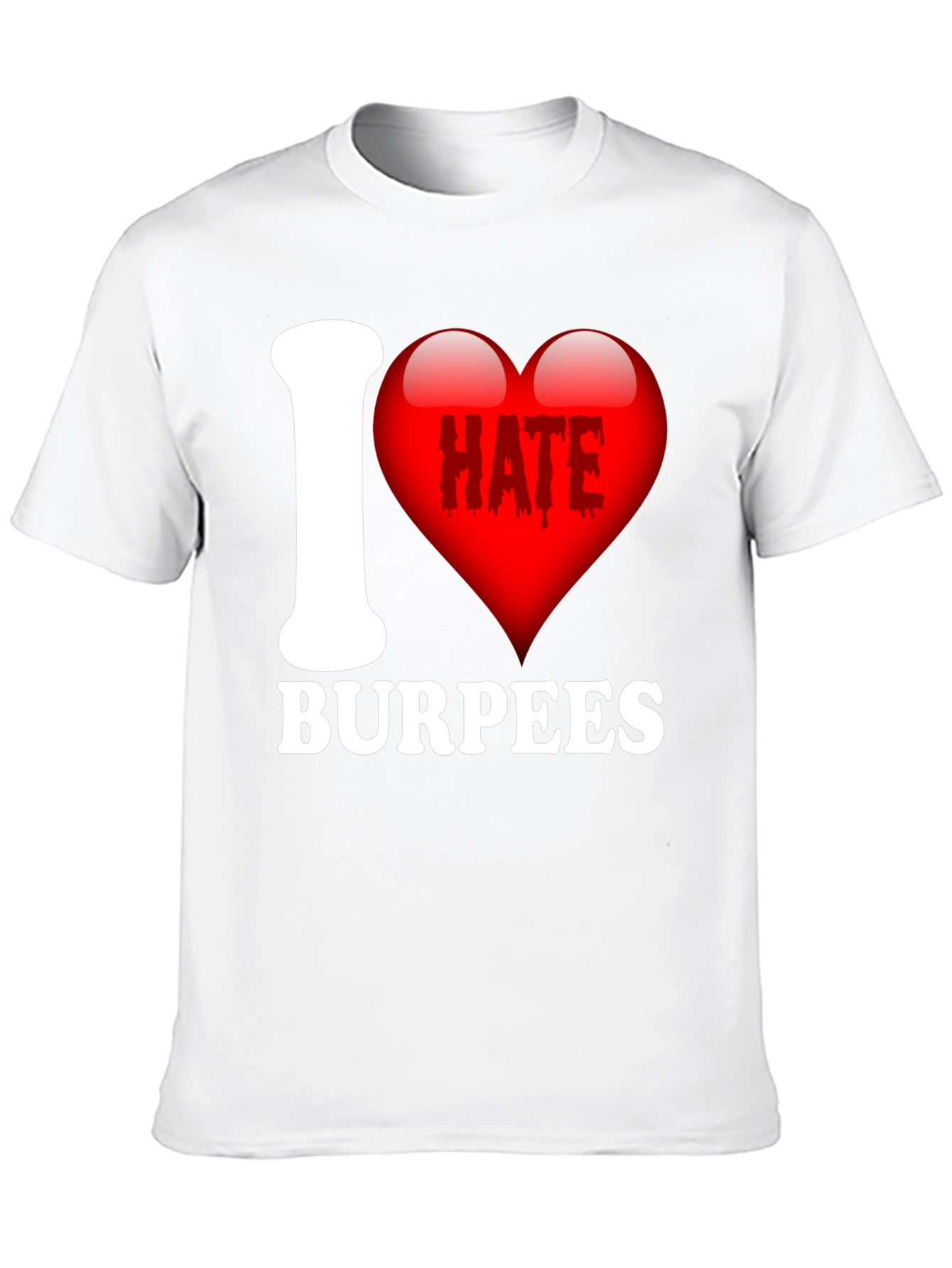 Black I Hate Burpees Funny Workout T-Shirt view 10