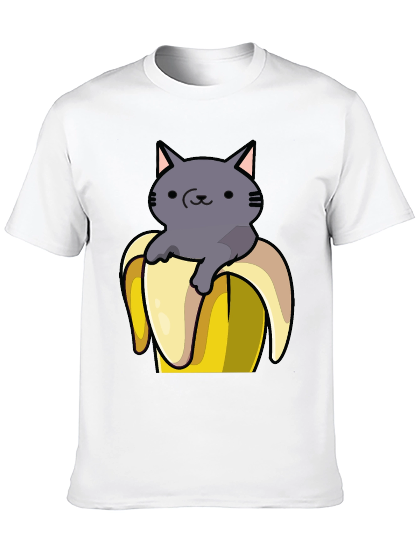 Black Cat in Banana T-Shirt - Funny Graphic Tee view 10