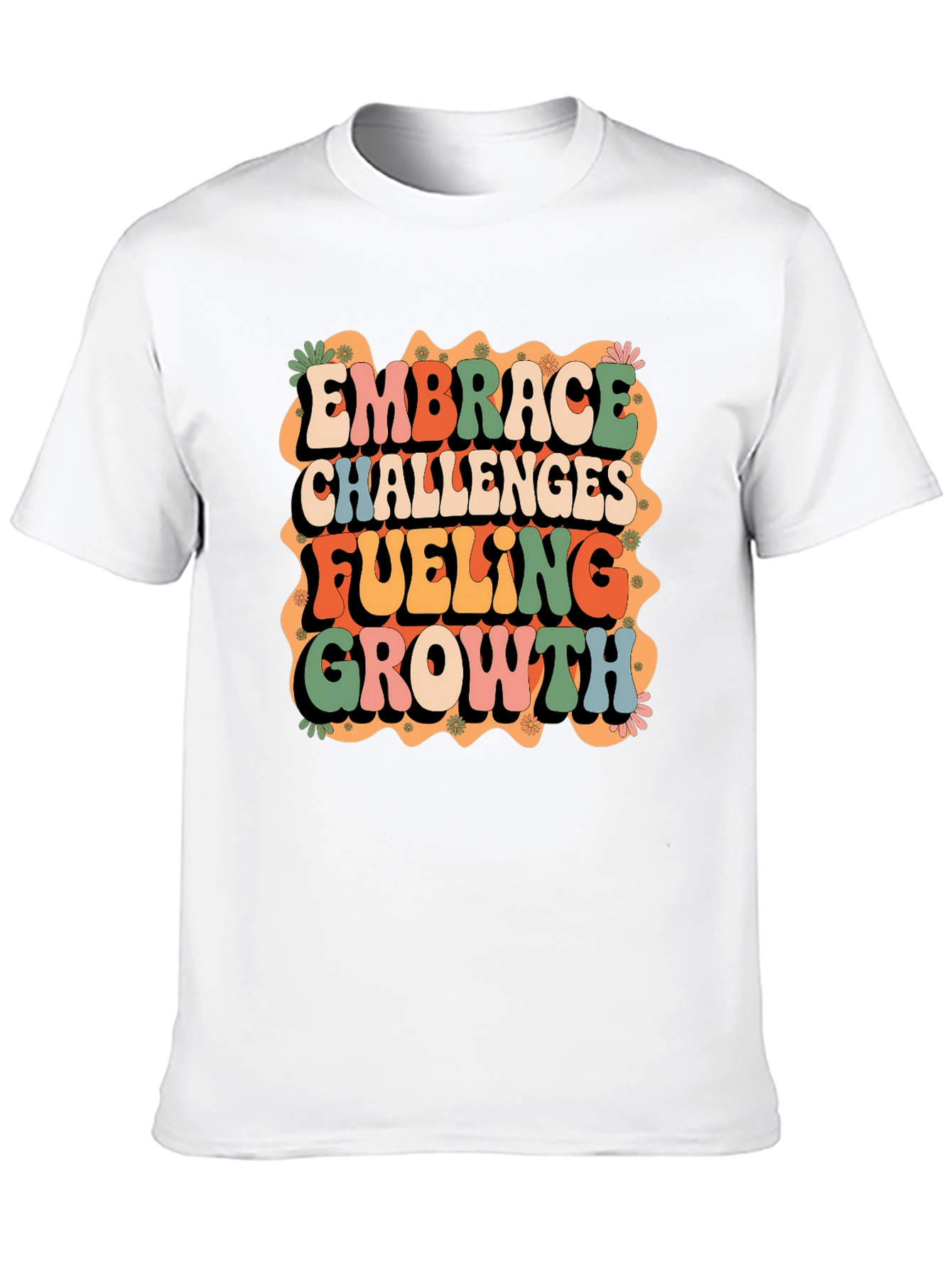 Black Retro Embrace Challenges Graphic Tee view 10