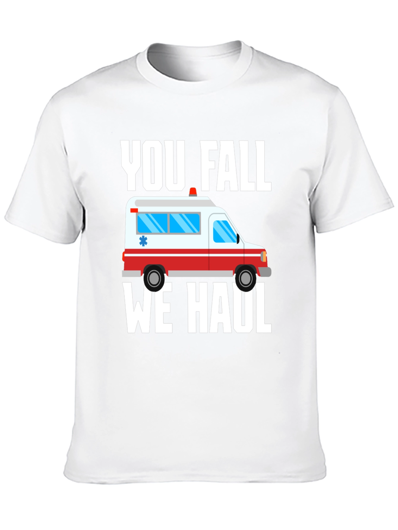 Black Funny Paramedic T-Shirt - You Fall We Haul Ambulance view 10